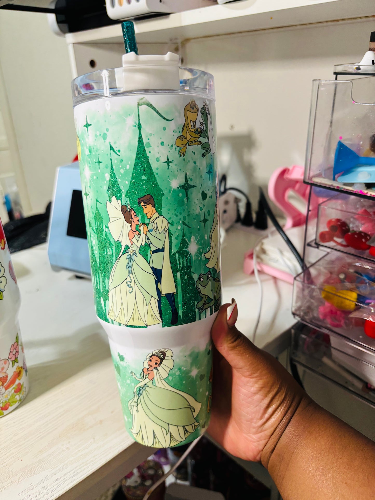 Princess tiana & prince 40oz tumbler
