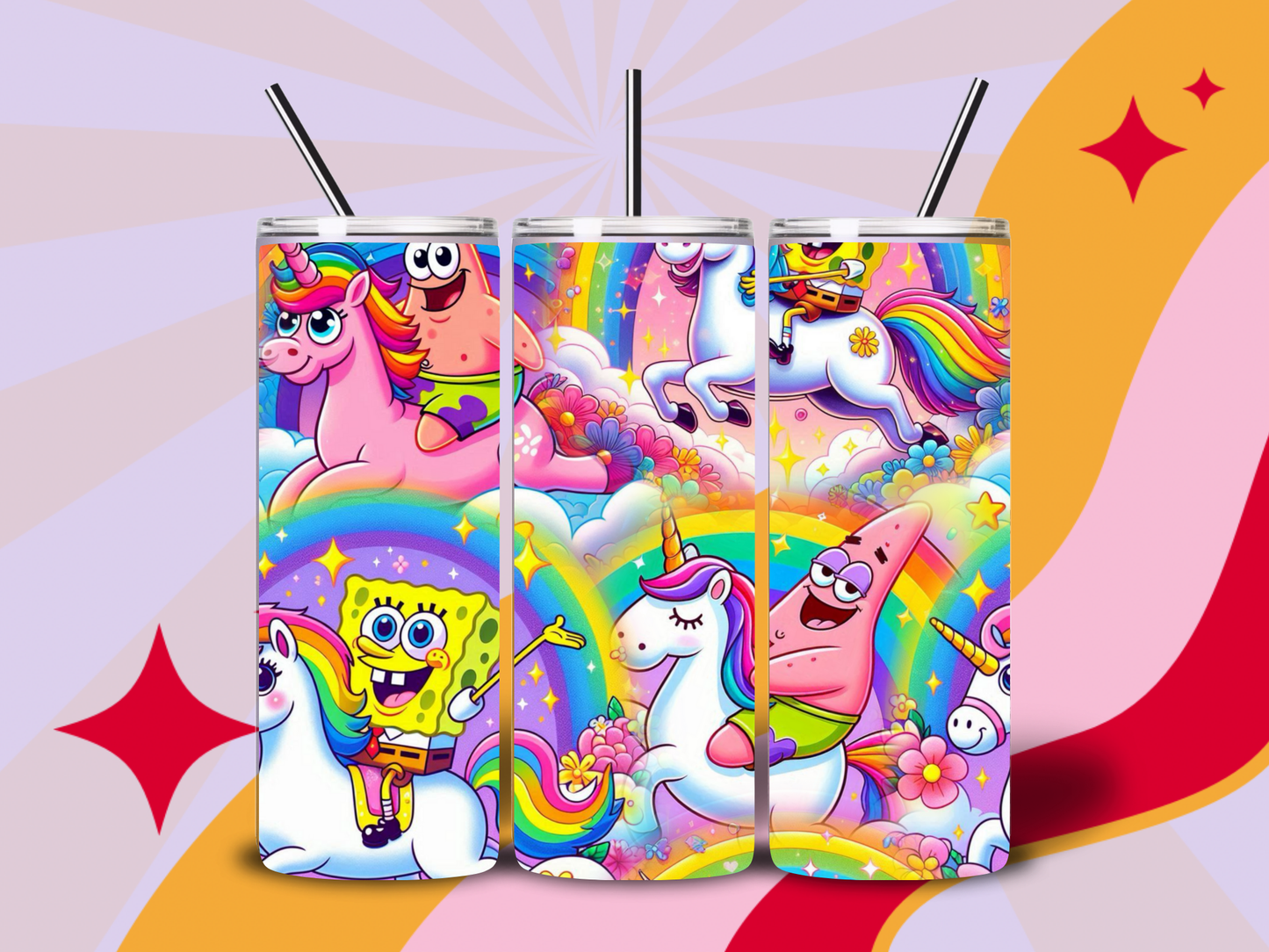 SpongeBob and Patrick unicorns 20oz tumbler