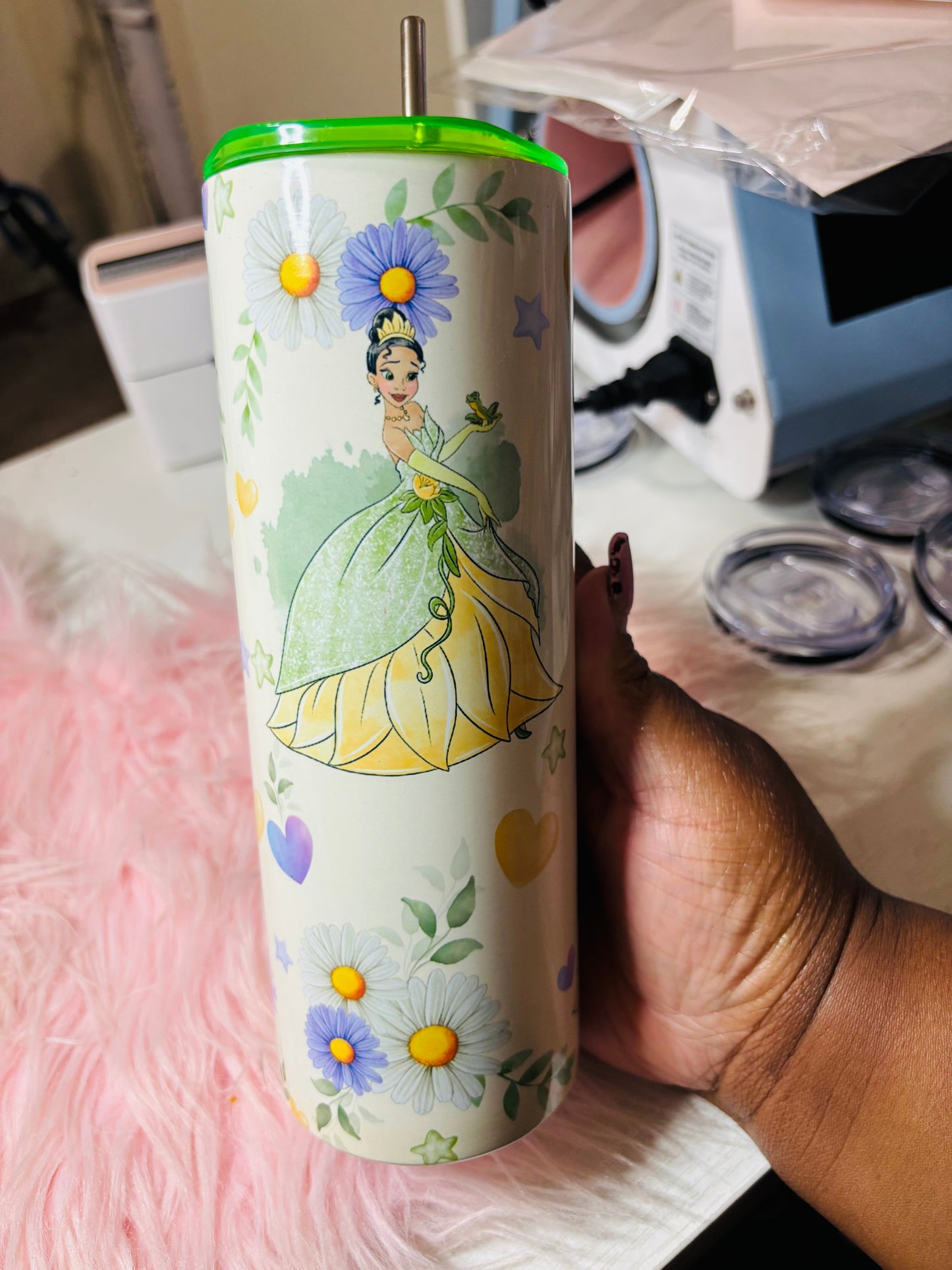 Princess t and flowers 20oz tumbler