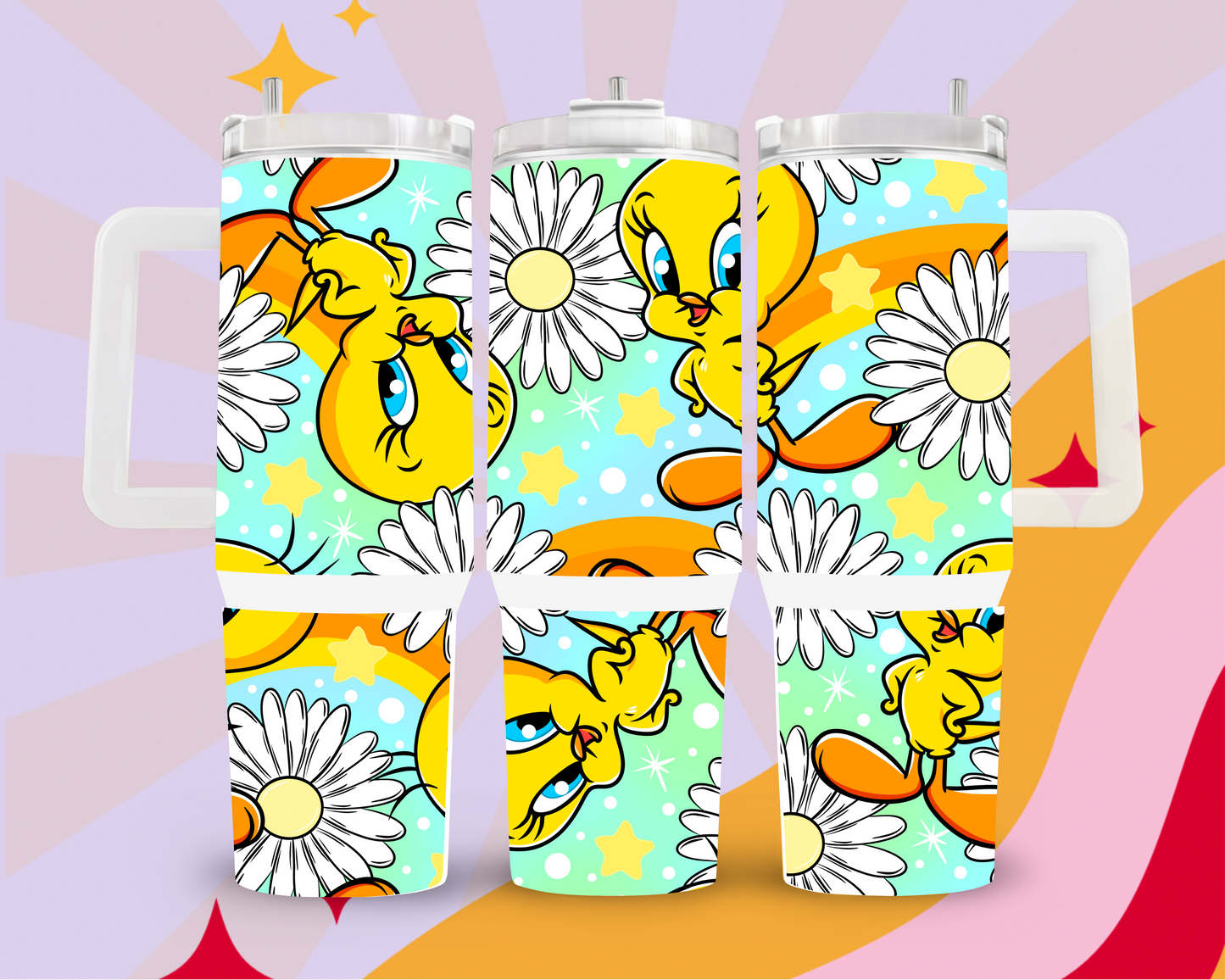 Colorful tweety 40oz tumbler