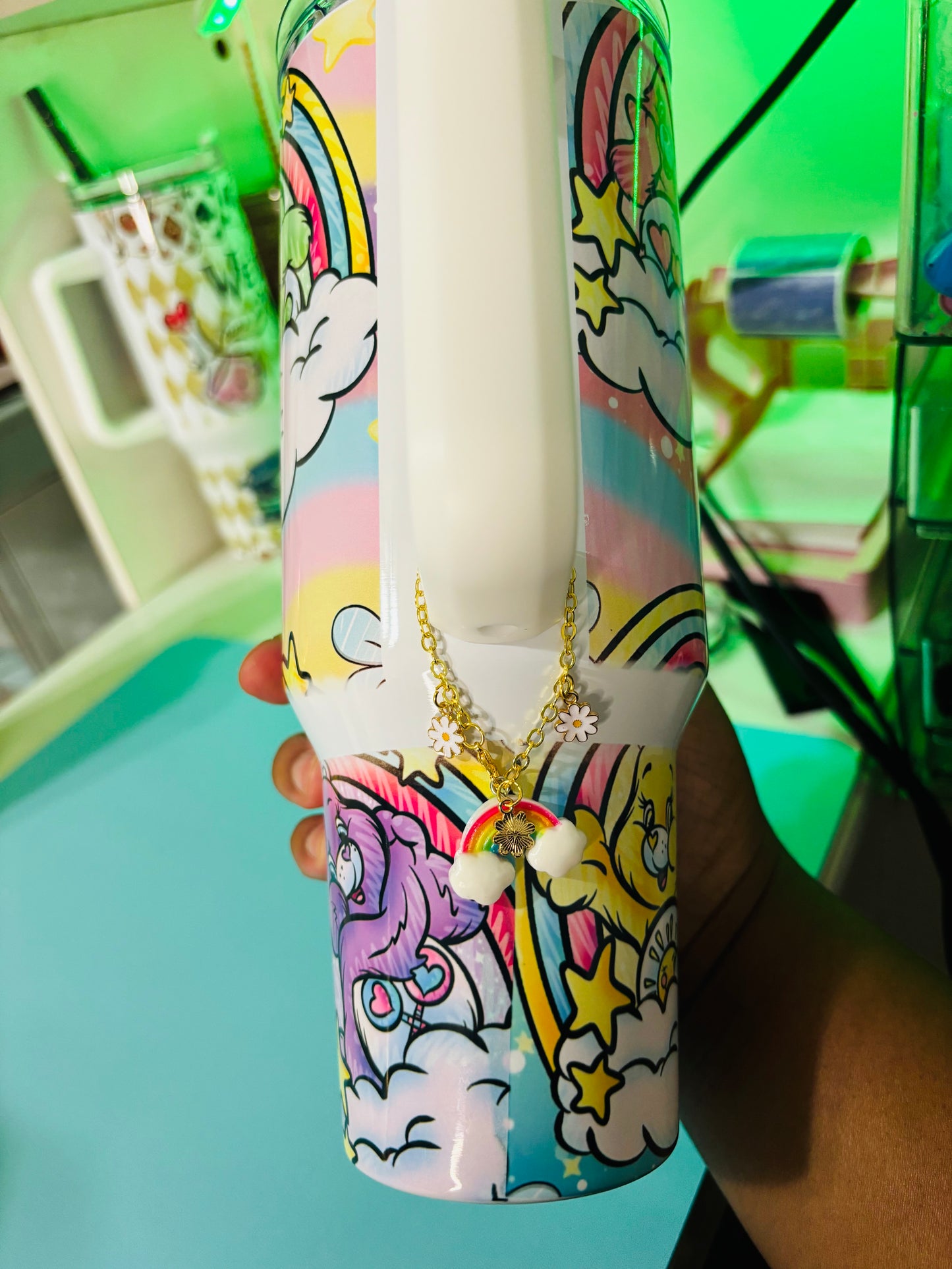 Colorful rainbow bears 40oz tumbler