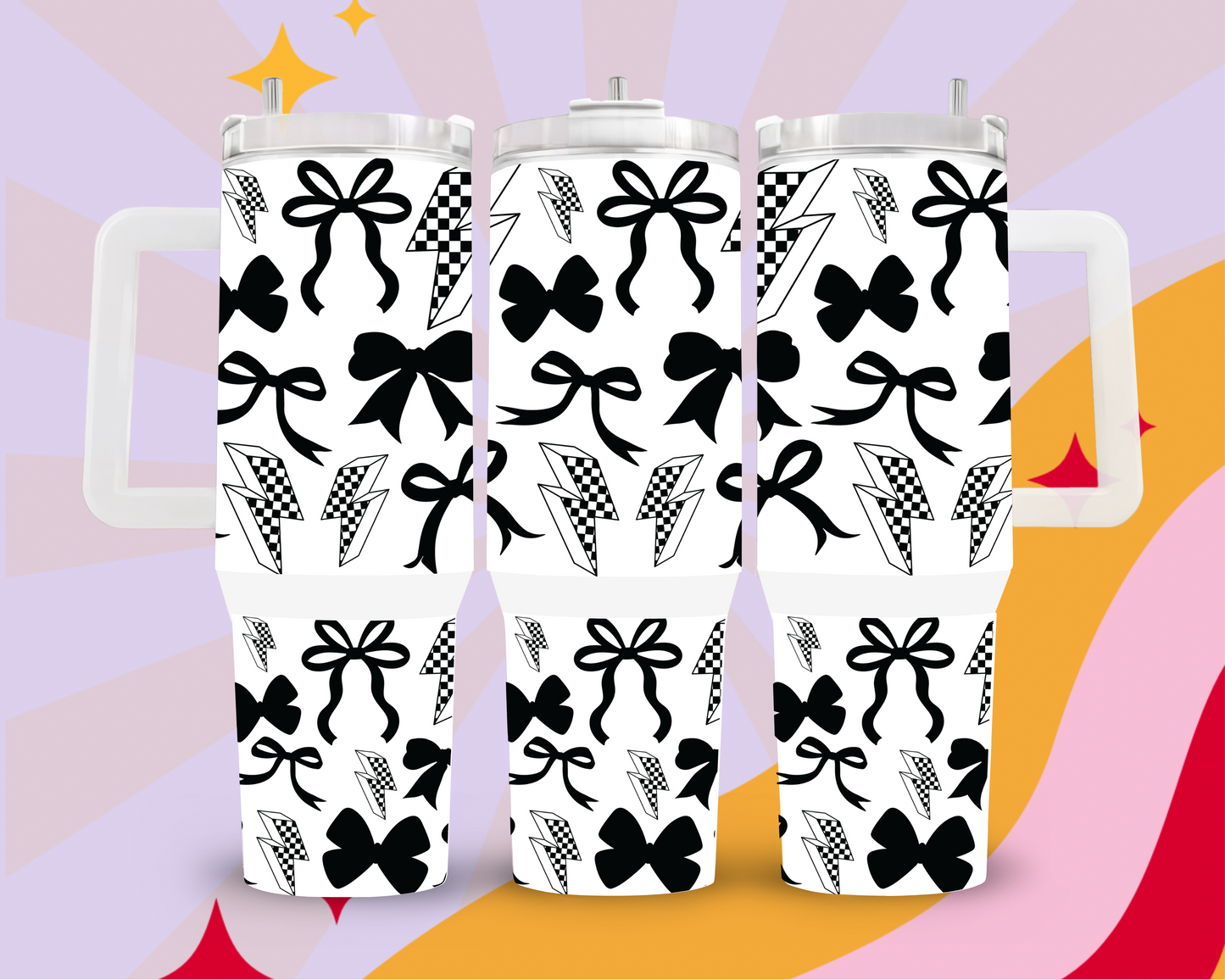 Black bows 40oz tumbler