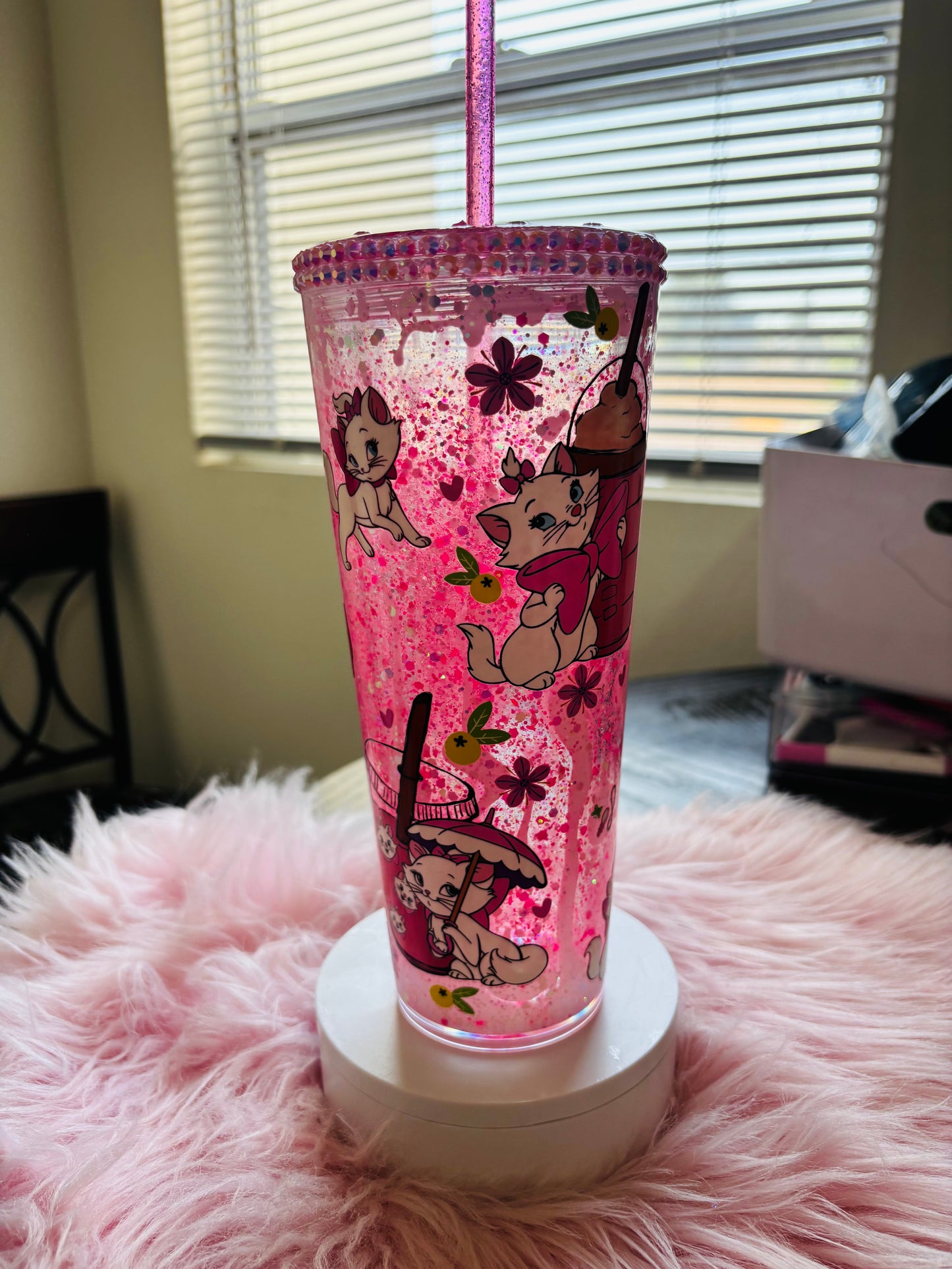 Marie 24oz acrylic snow globe tumbler