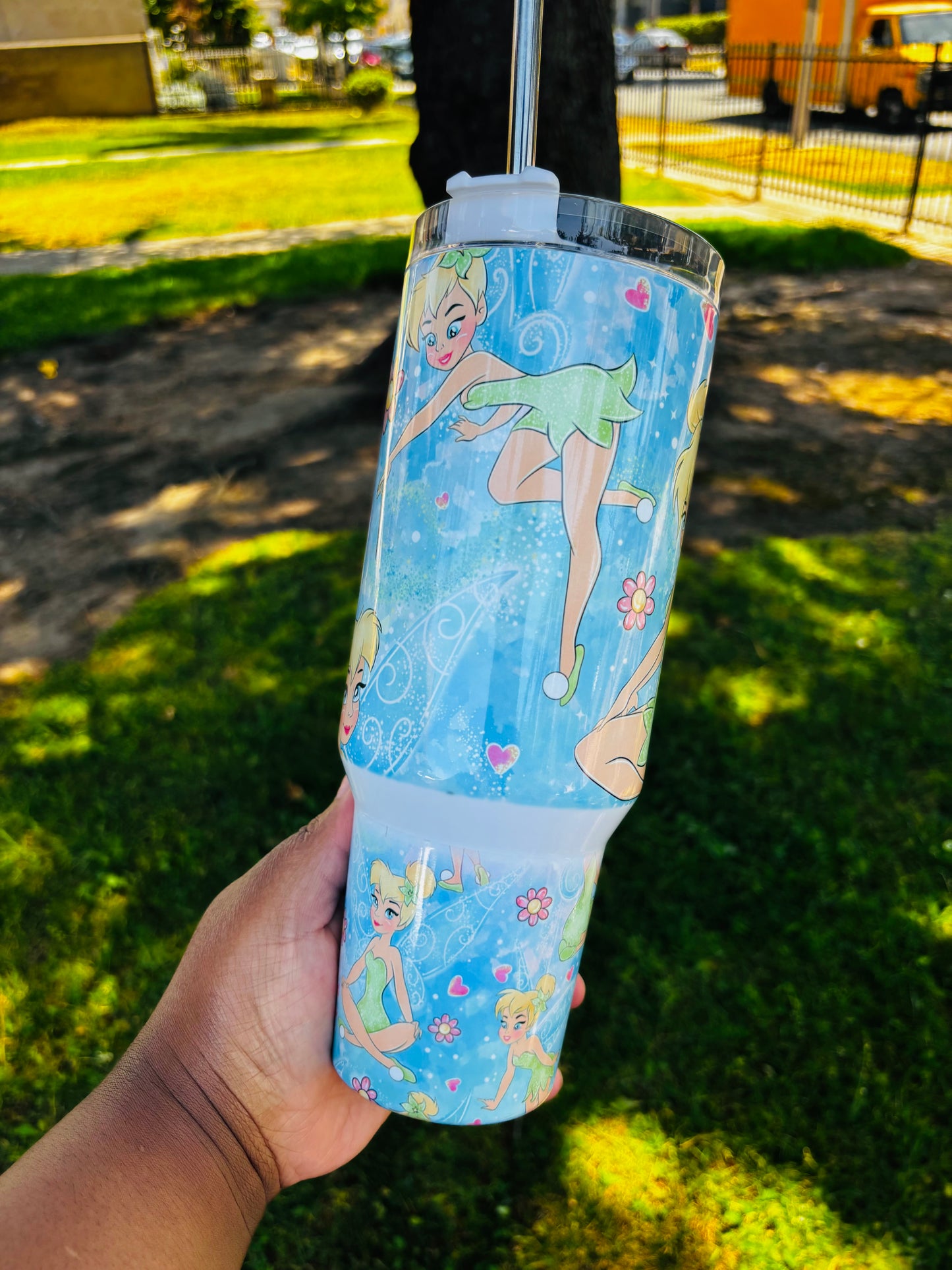 Blue tinkerbell 40oz tumbler