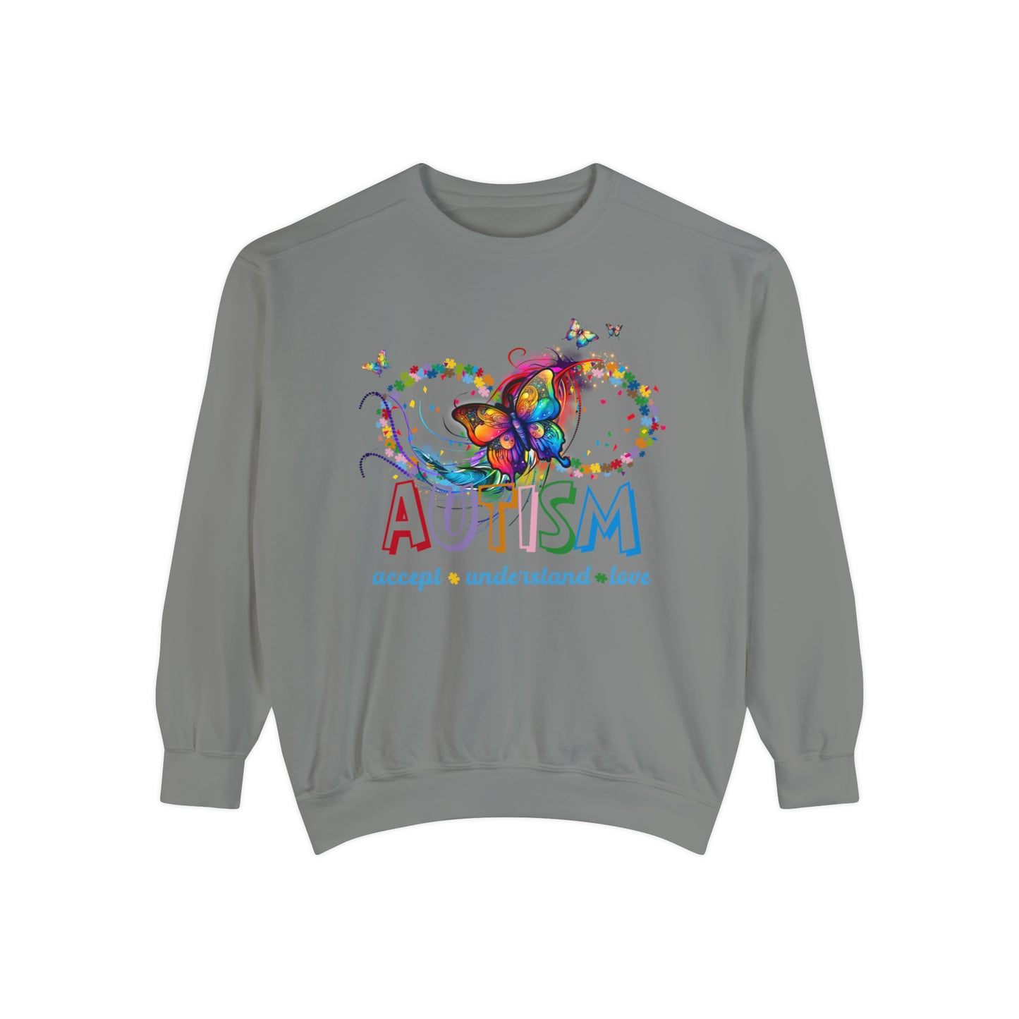 accept understand & love Unisex Garment-Dyed Sweatshirt
