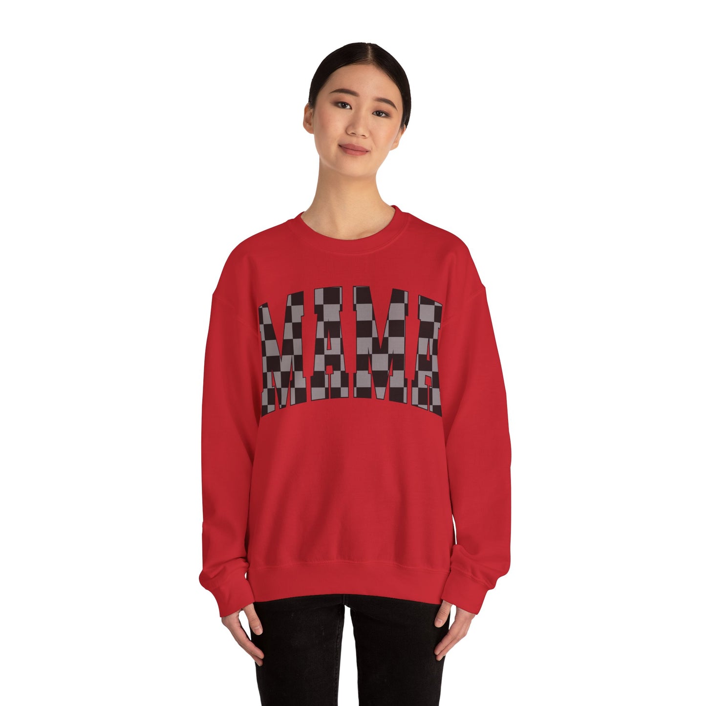 checkered mama Unisex Heavy Blend™ Crewneck Sweatshirt