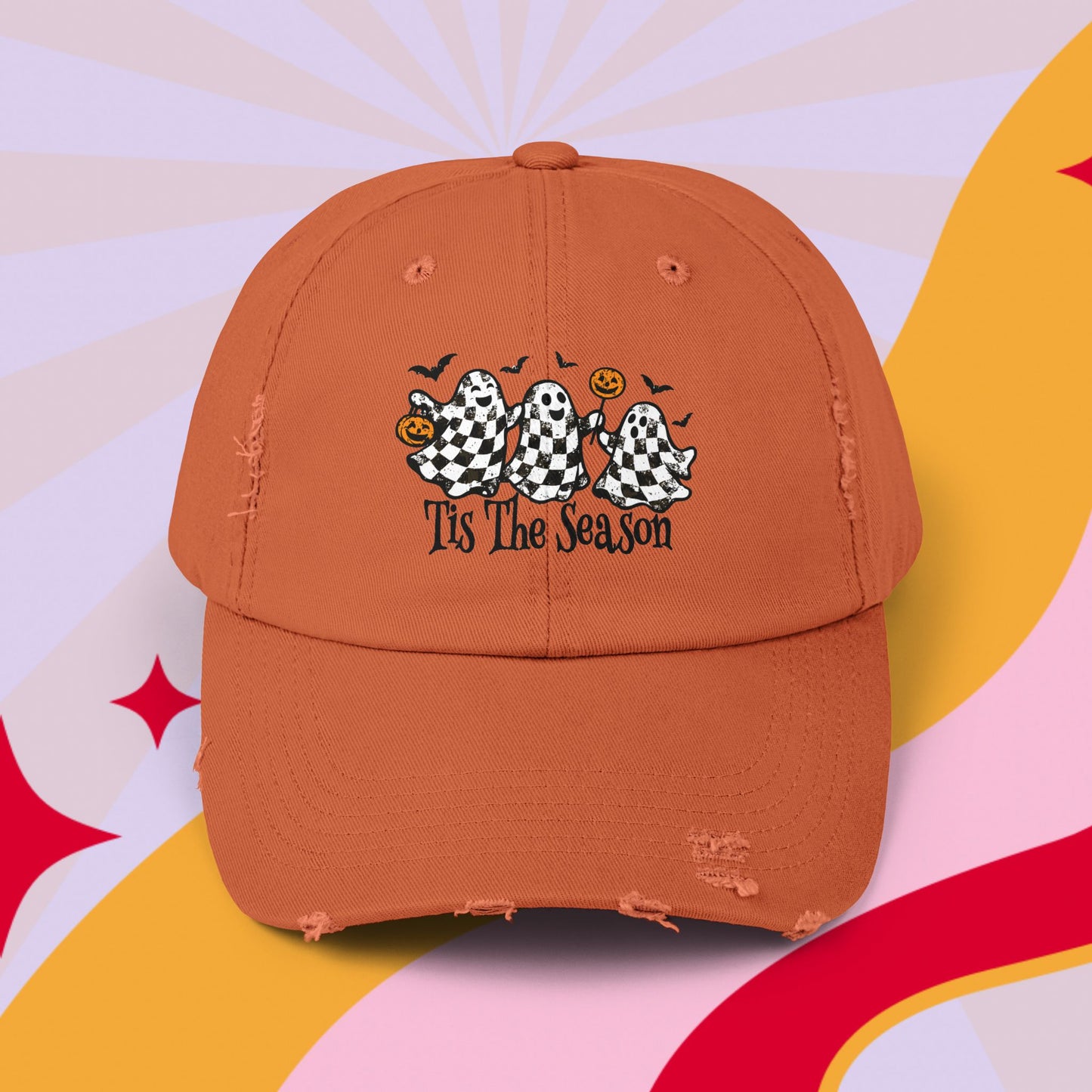 Fall ghost Distressed Cap