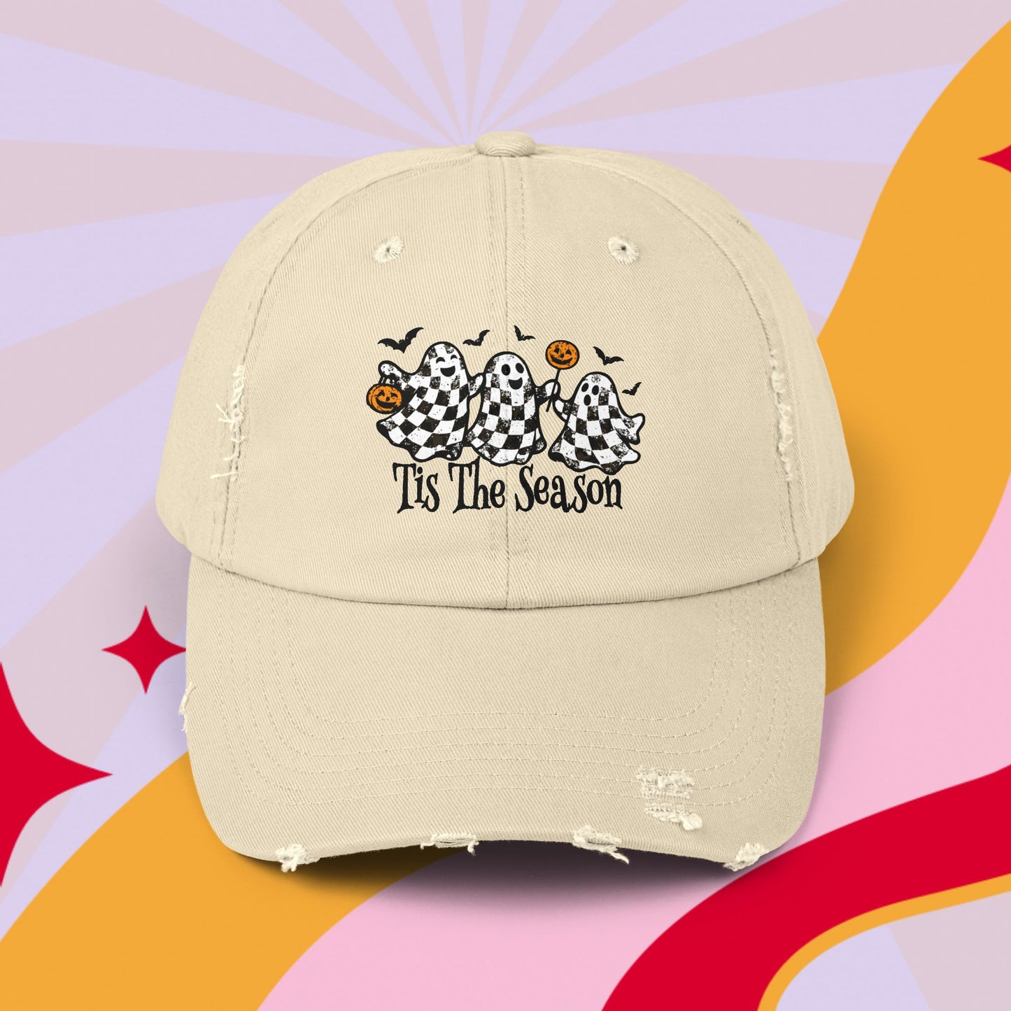 Fall ghost Distressed Cap