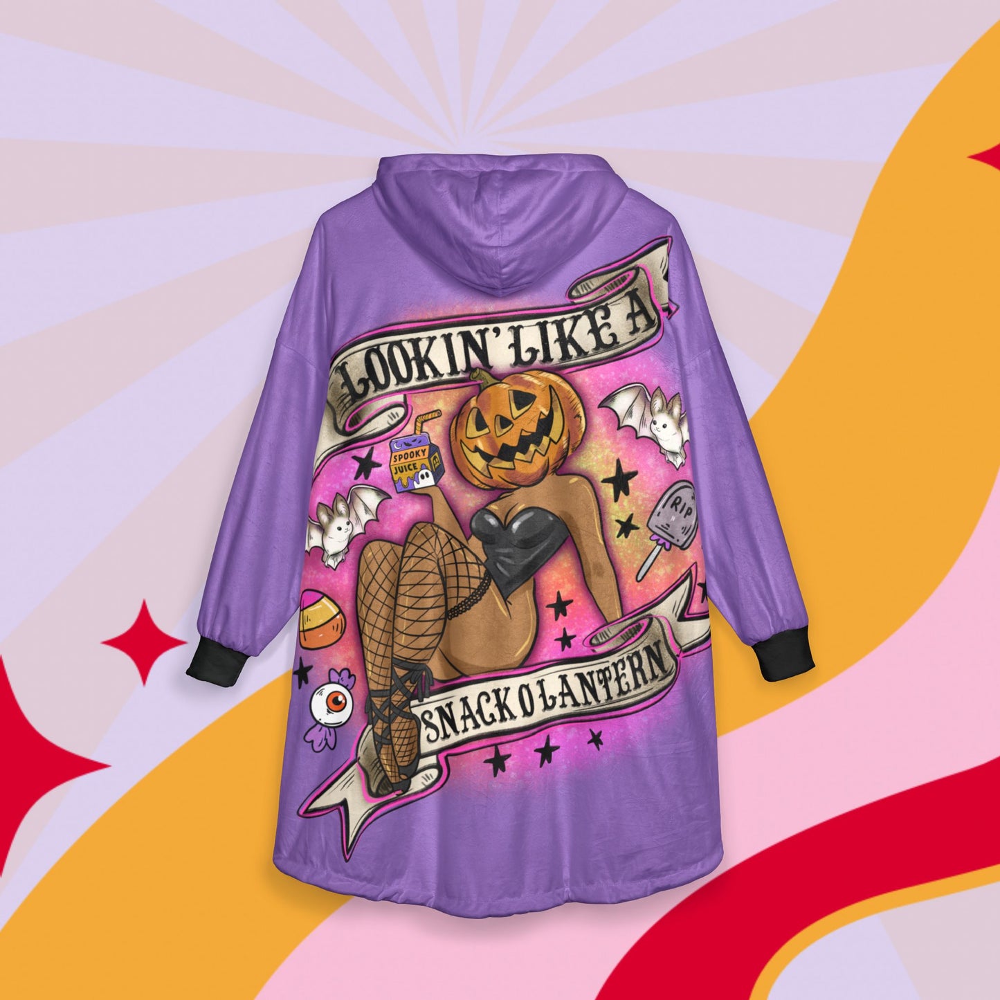 Snack o lantern Unisex Hooded Blanket | Snuggle in Style, Perfect for Fall, Costume Parties, Gift for Friends, Home Lounge