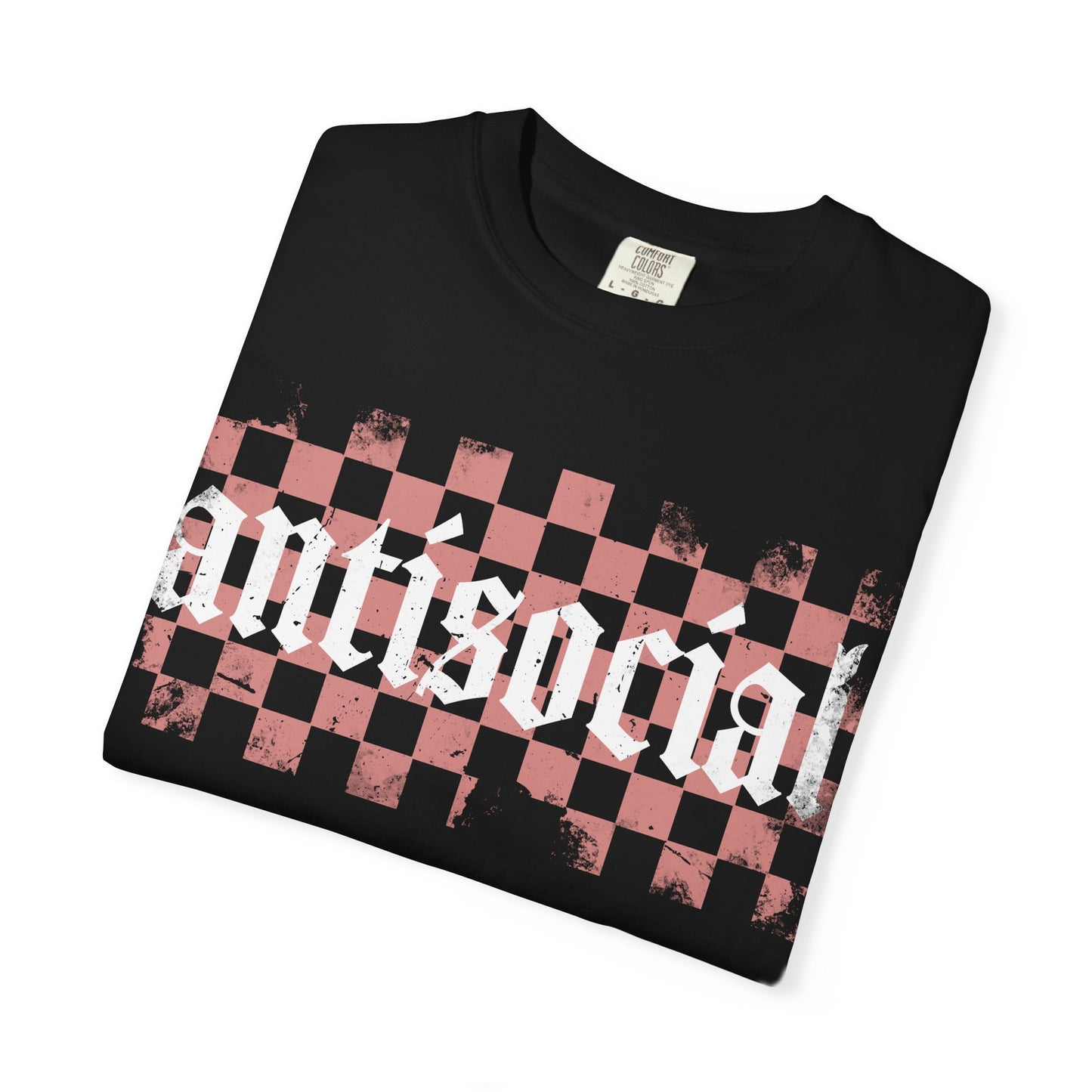 Antisocial Unisex Garment-Dyed T-Shirt | Trendy Graphic Tee, Gift for Introverts, Casual Wear, Street Style, Unique Fashion