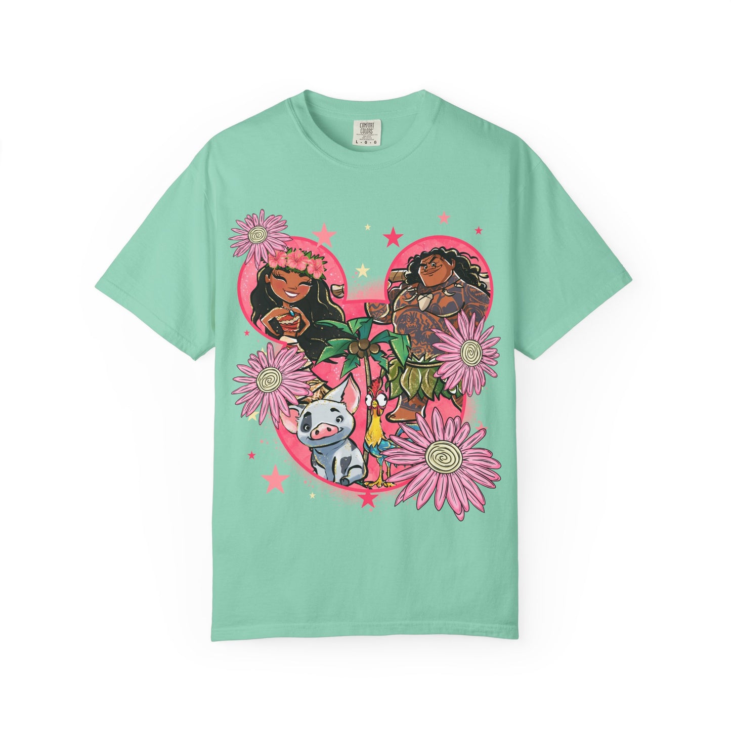 Moana Boho Floral Graphic Tee, Cute Summer Shirt