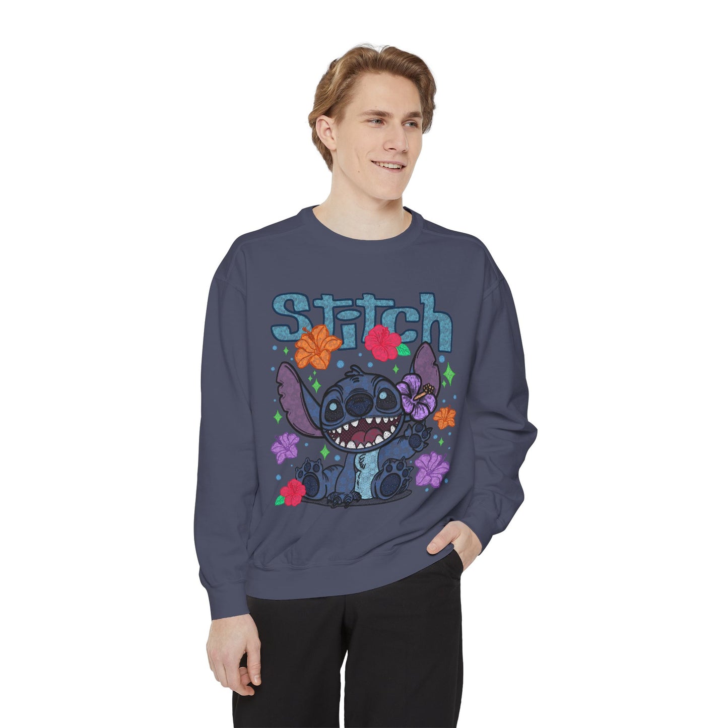Stitch lace floral Graphic Sweatshirt