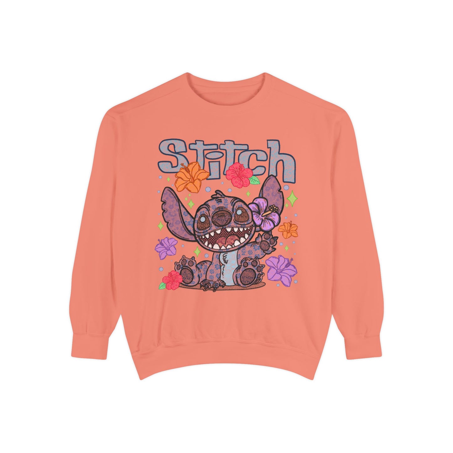 Stitch lace floral Graphic Sweatshirt