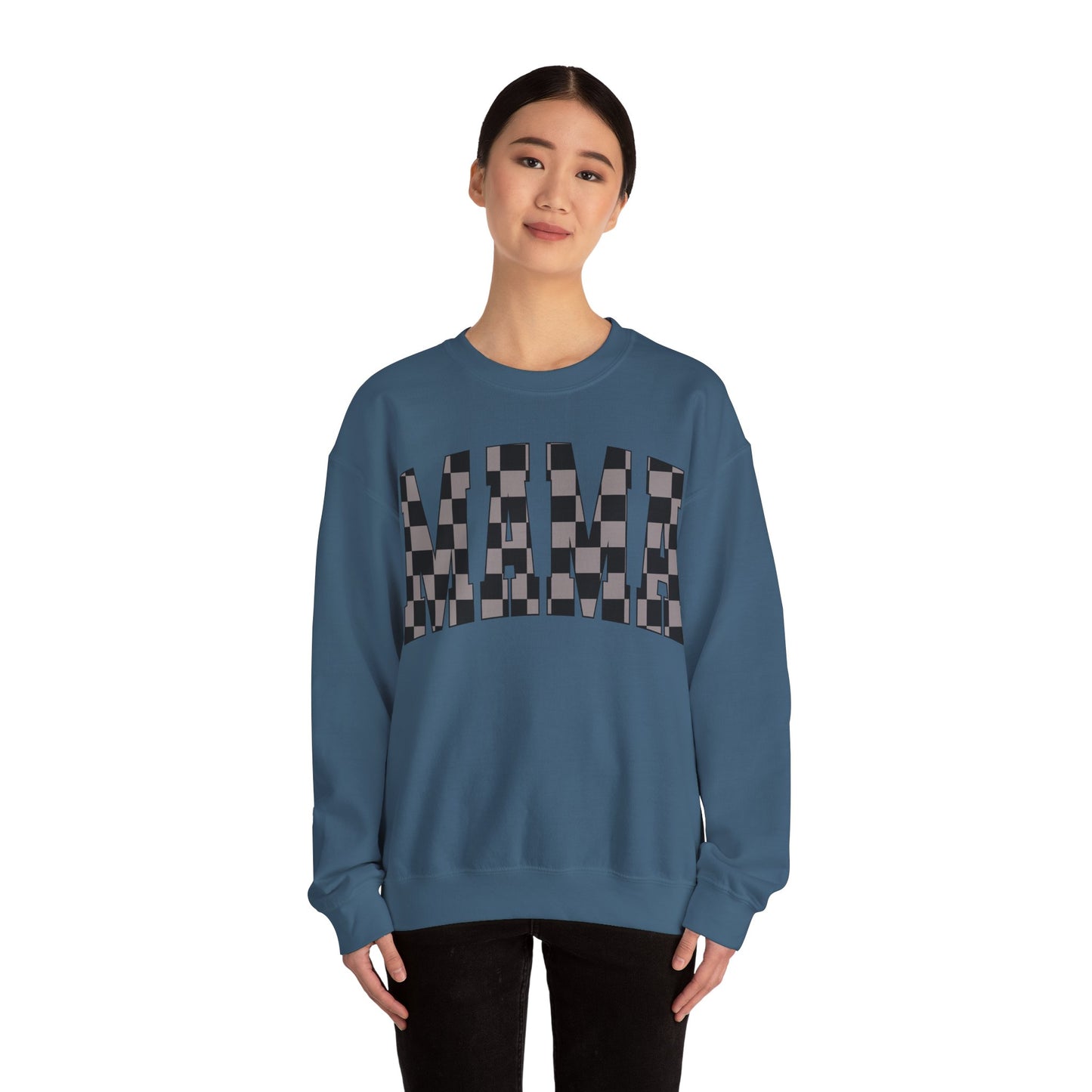 checkered mama Unisex Heavy Blend™ Crewneck Sweatshirt
