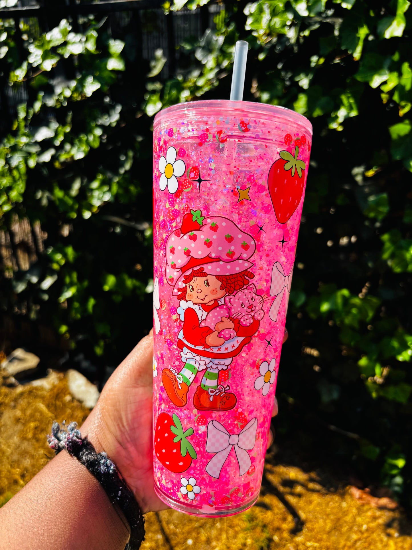 Strawberry girl 24oz acrylic tumbler