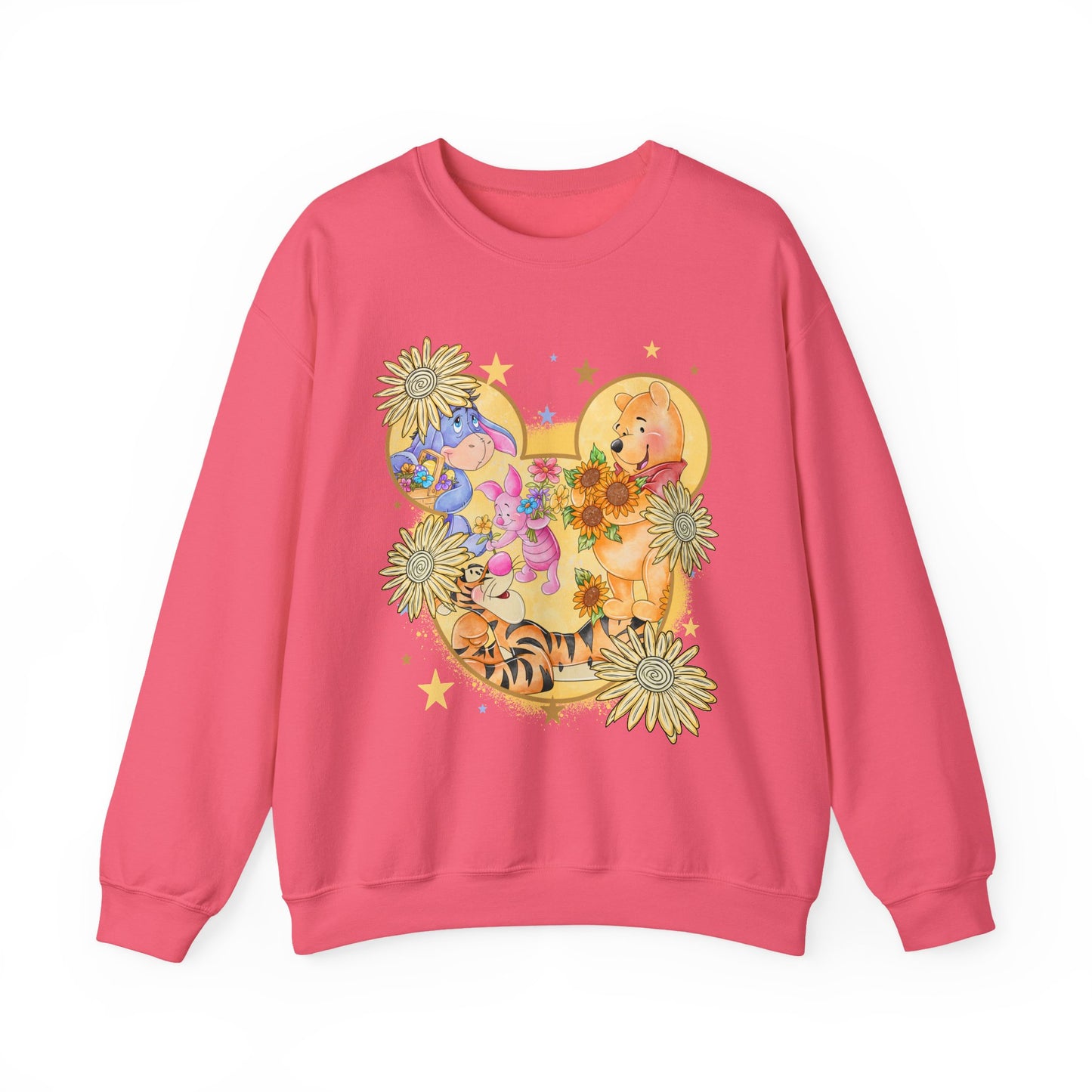 Warm Floral Bear Crewneck Sweatshirt,
