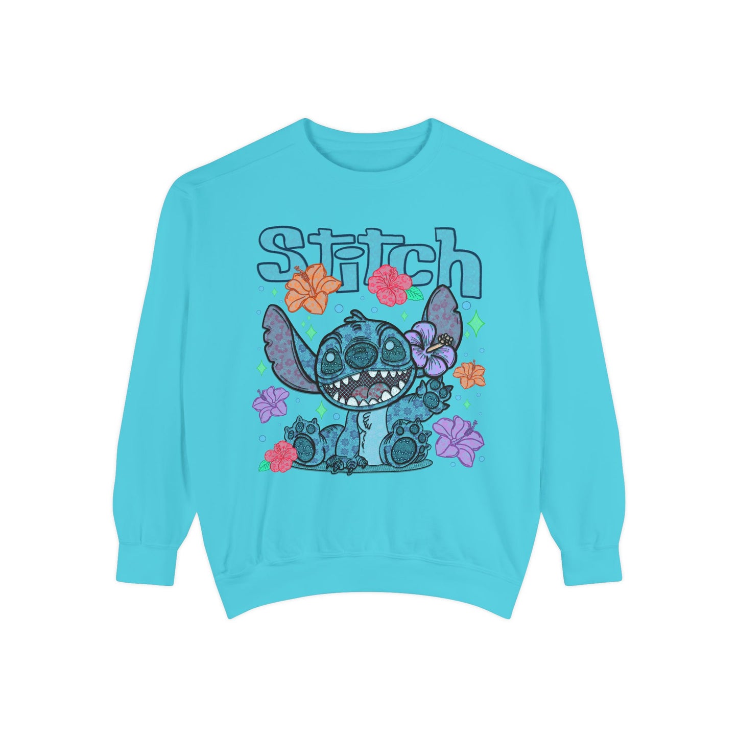 Stitch lace floral Graphic Sweatshirt