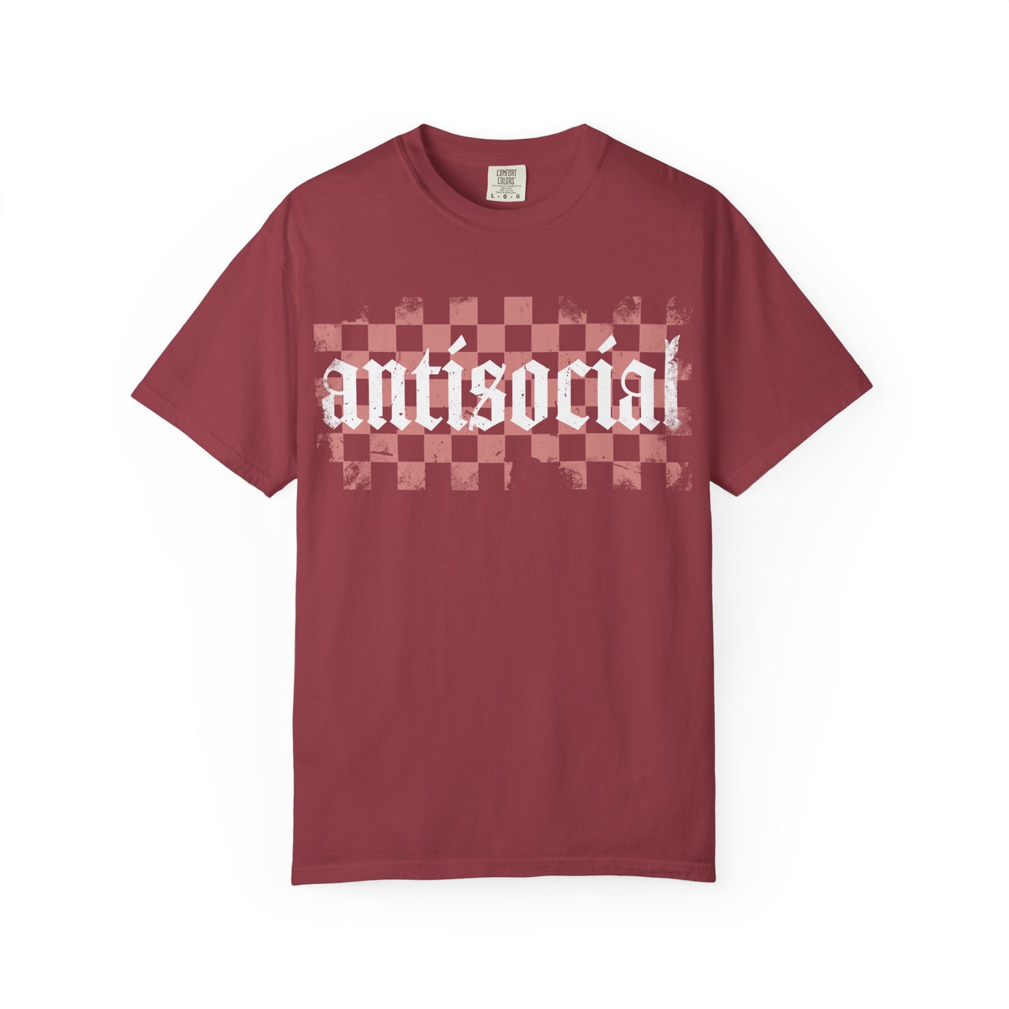 Antisocial Unisex Garment-Dyed T-Shirt | Trendy Graphic Tee, Gift for Introverts, Casual Wear, Street Style, Unique Fashion
