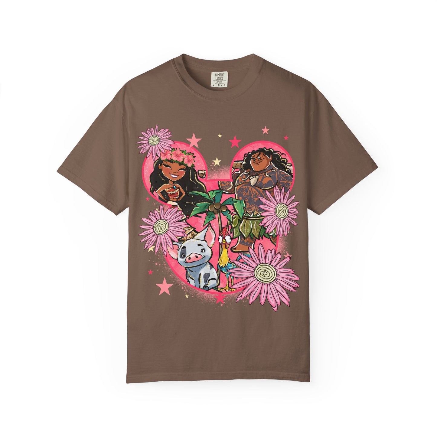 Moana Boho Floral Graphic Tee, Cute Summer Shirt
