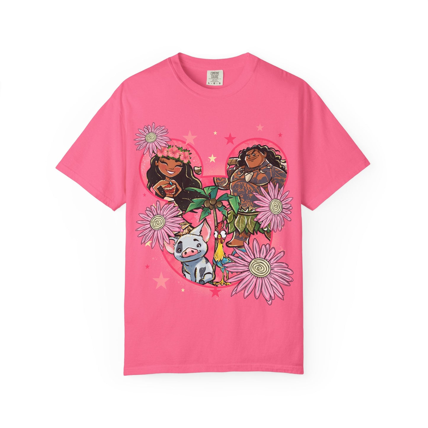 Moana Boho Floral Graphic Tee, Cute Summer Shirt