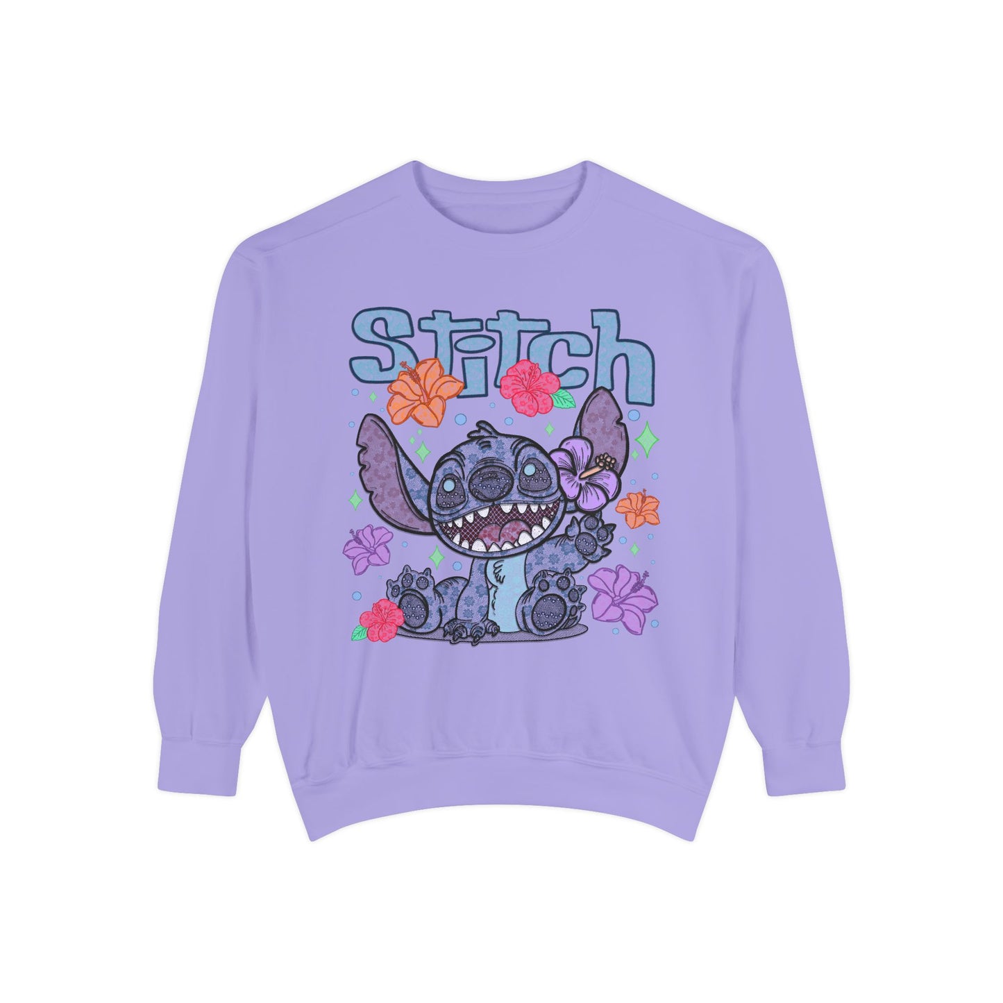 Stitch lace floral Graphic Sweatshirt