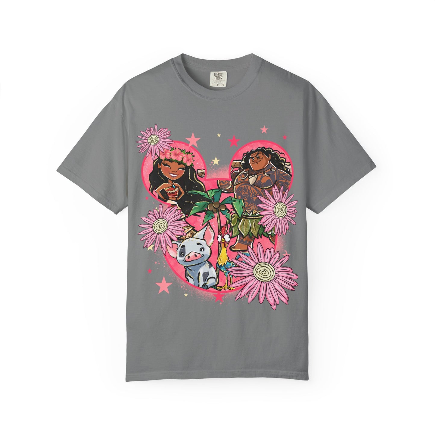 Moana Boho Floral Graphic Tee, Cute Summer Shirt
