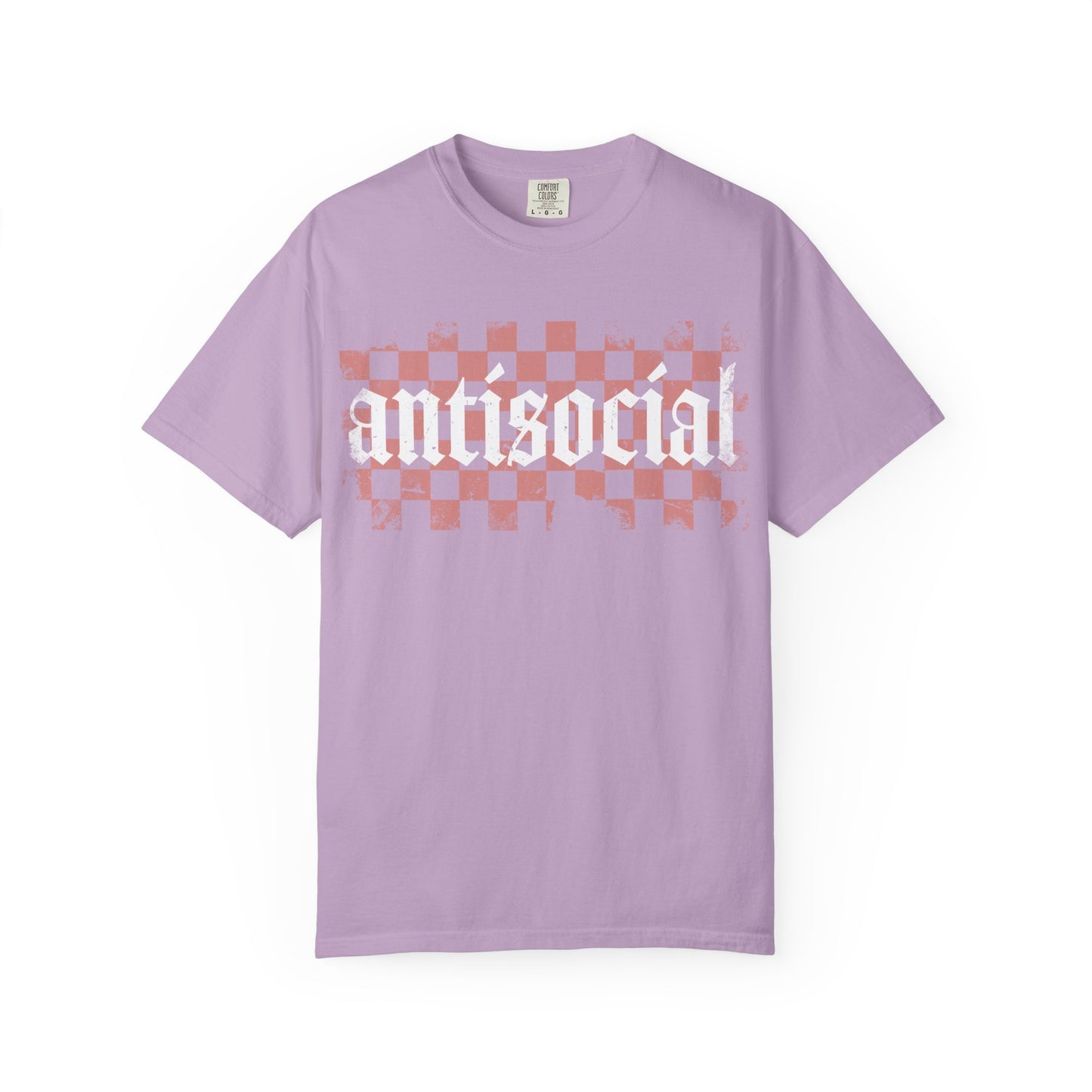 Antisocial Unisex Garment-Dyed T-Shirt | Trendy Graphic Tee, Gift for Introverts, Casual Wear, Street Style, Unique Fashion