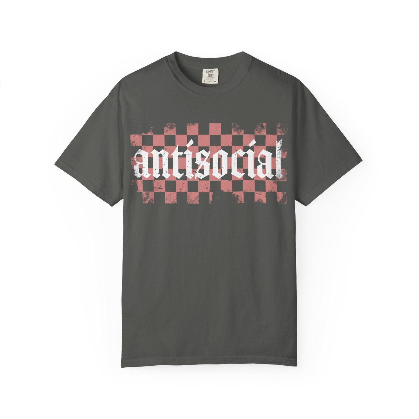 Antisocial Unisex Garment-Dyed T-Shirt | Trendy Graphic Tee, Gift for Introverts, Casual Wear, Street Style, Unique Fashion