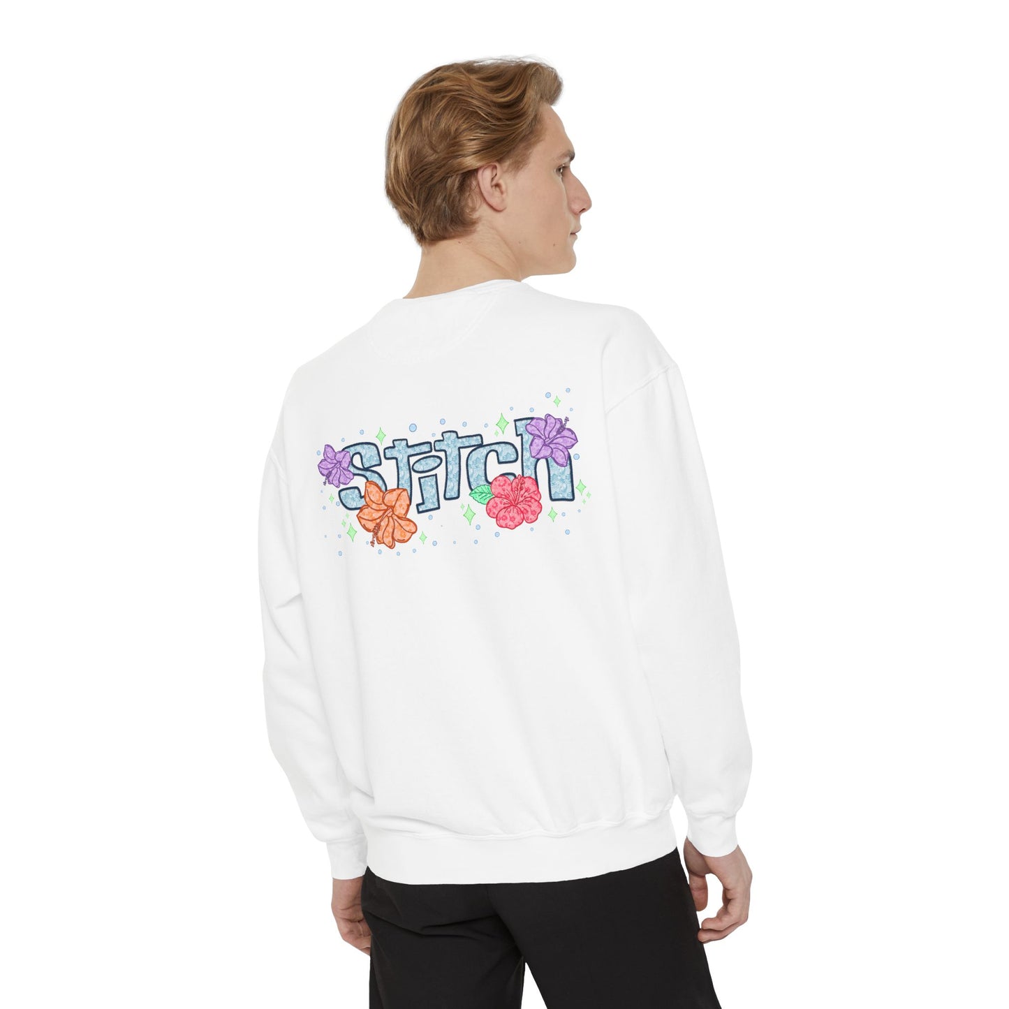 Stitch lace floral Graphic Sweatshirt