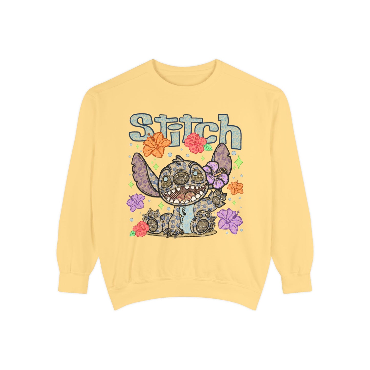Stitch lace floral Graphic Sweatshirt