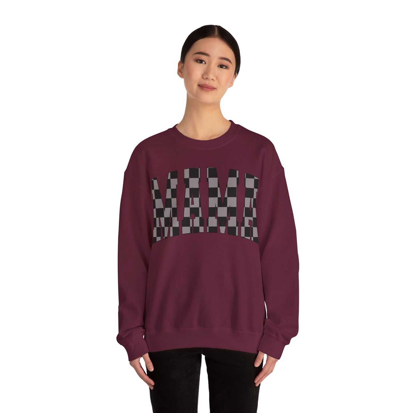 checkered mama Unisex Heavy Blend™ Crewneck Sweatshirt