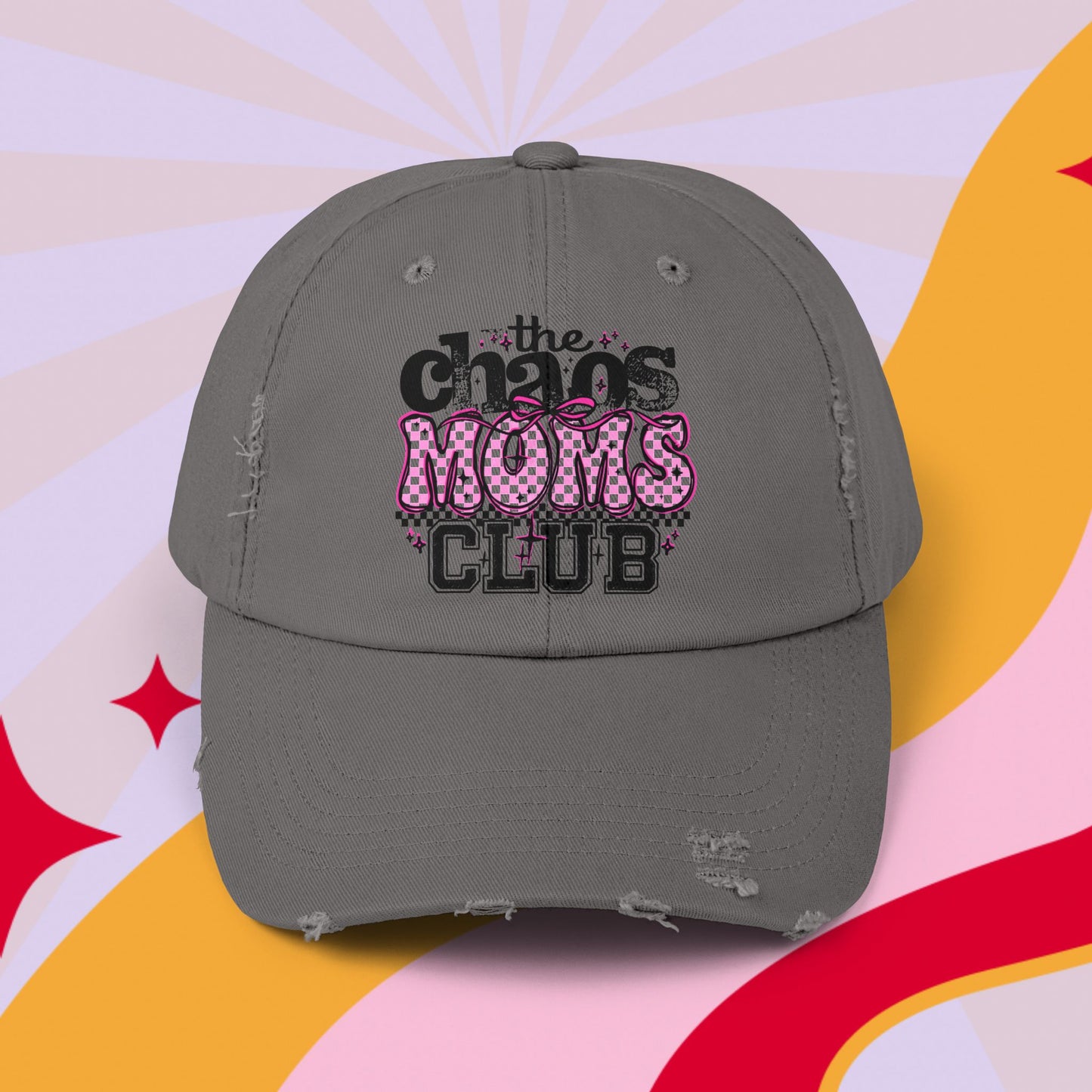 Chaos Moms Club Distressed Cap