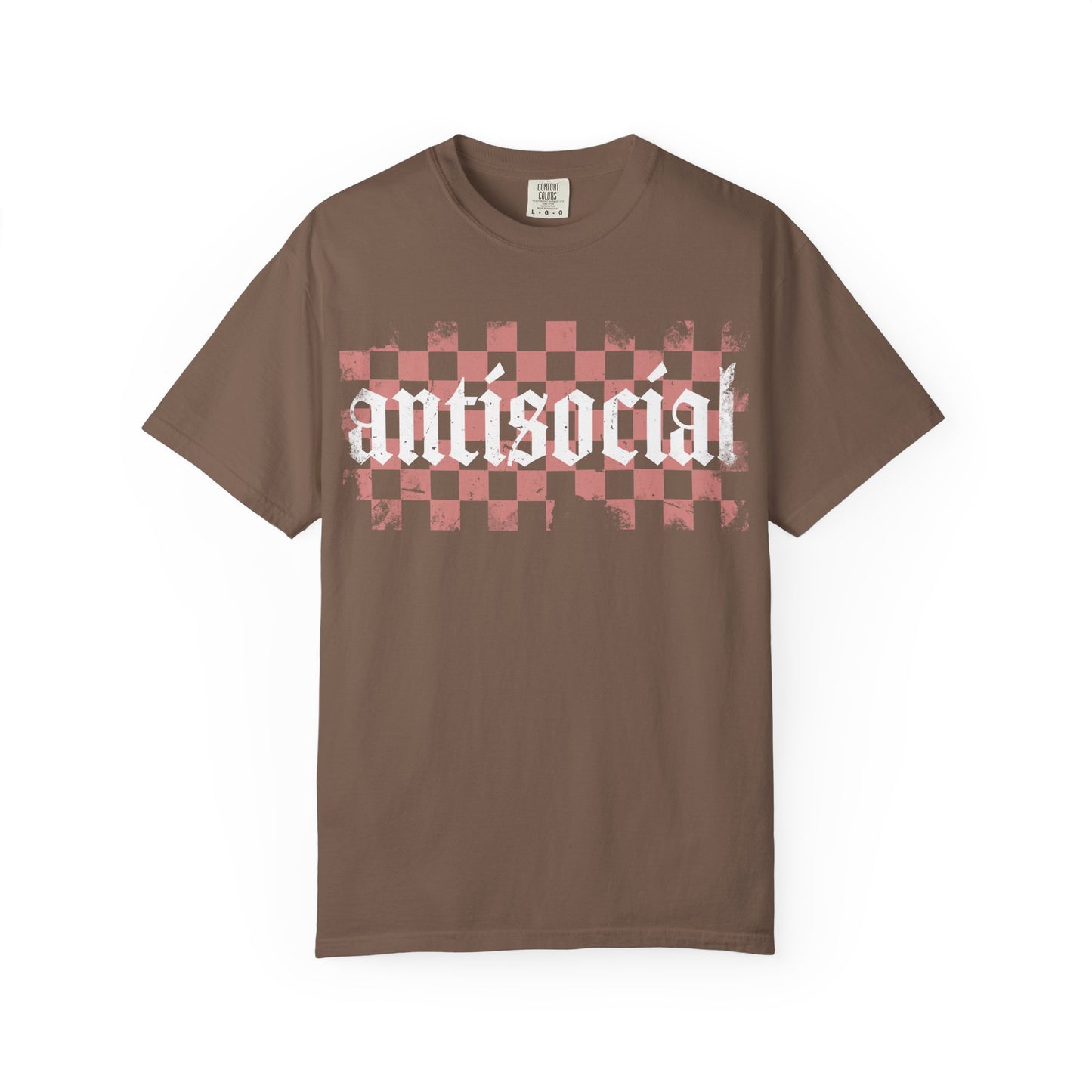 Antisocial Unisex Garment-Dyed T-Shirt | Trendy Graphic Tee, Gift for Introverts, Casual Wear, Street Style, Unique Fashion