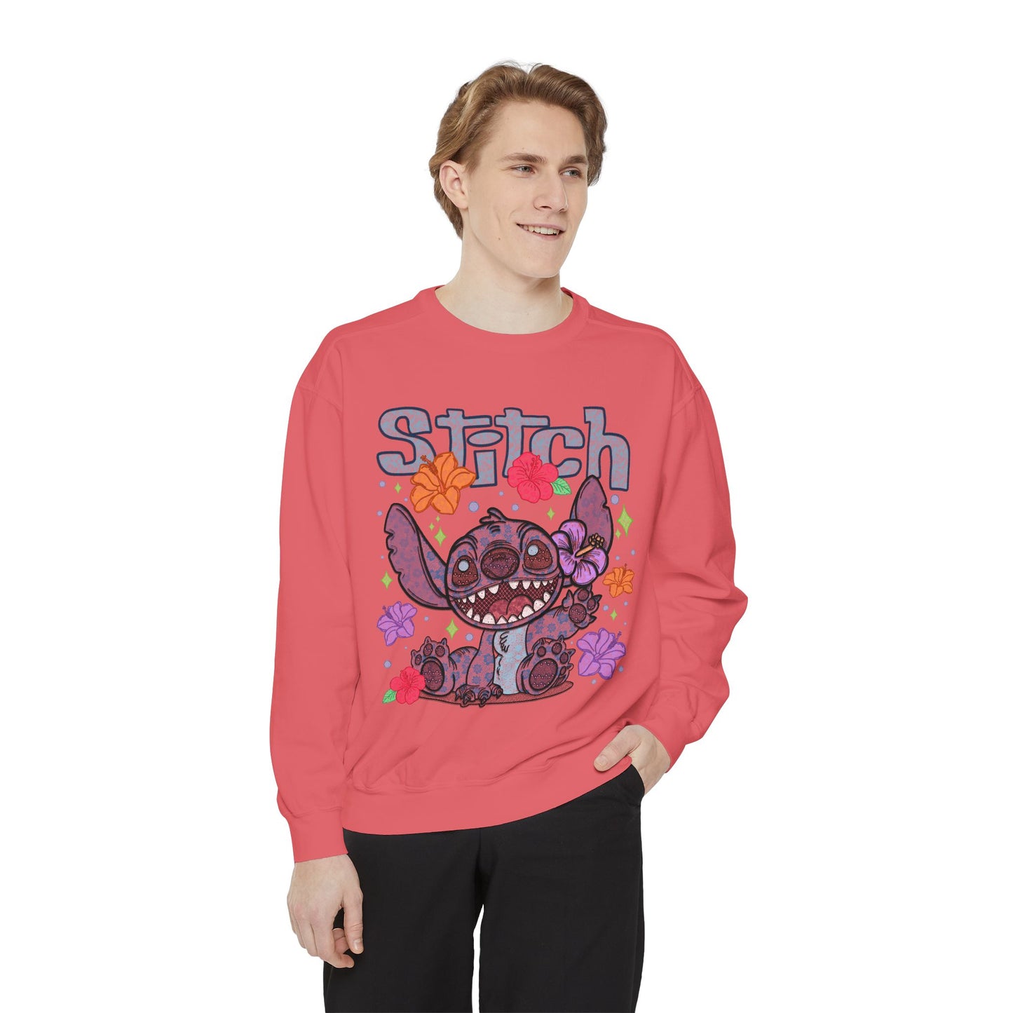 Stitch lace floral Graphic Sweatshirt
