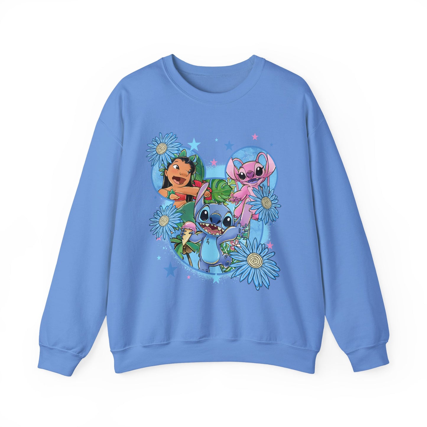 Blue monster floral crewneck