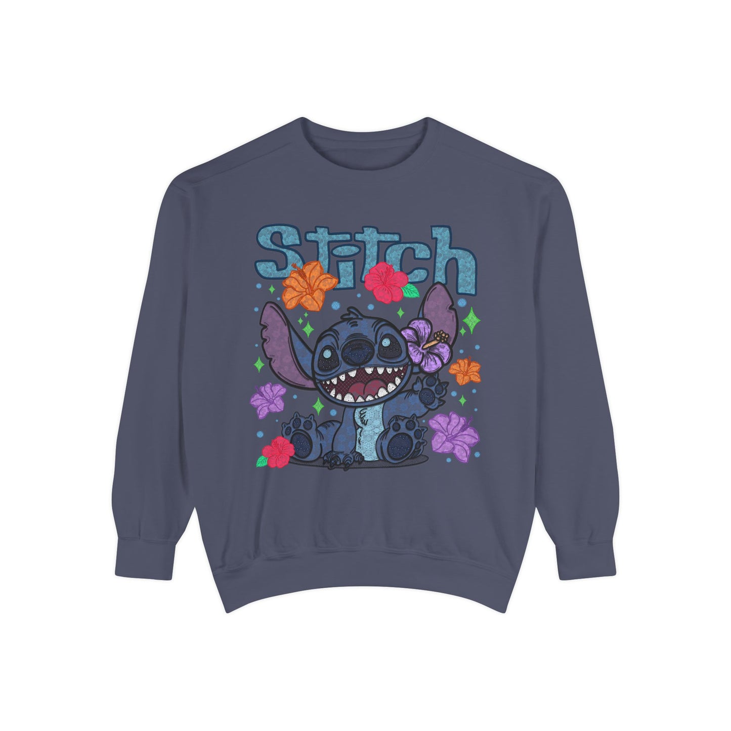 Stitch lace floral Graphic Sweatshirt