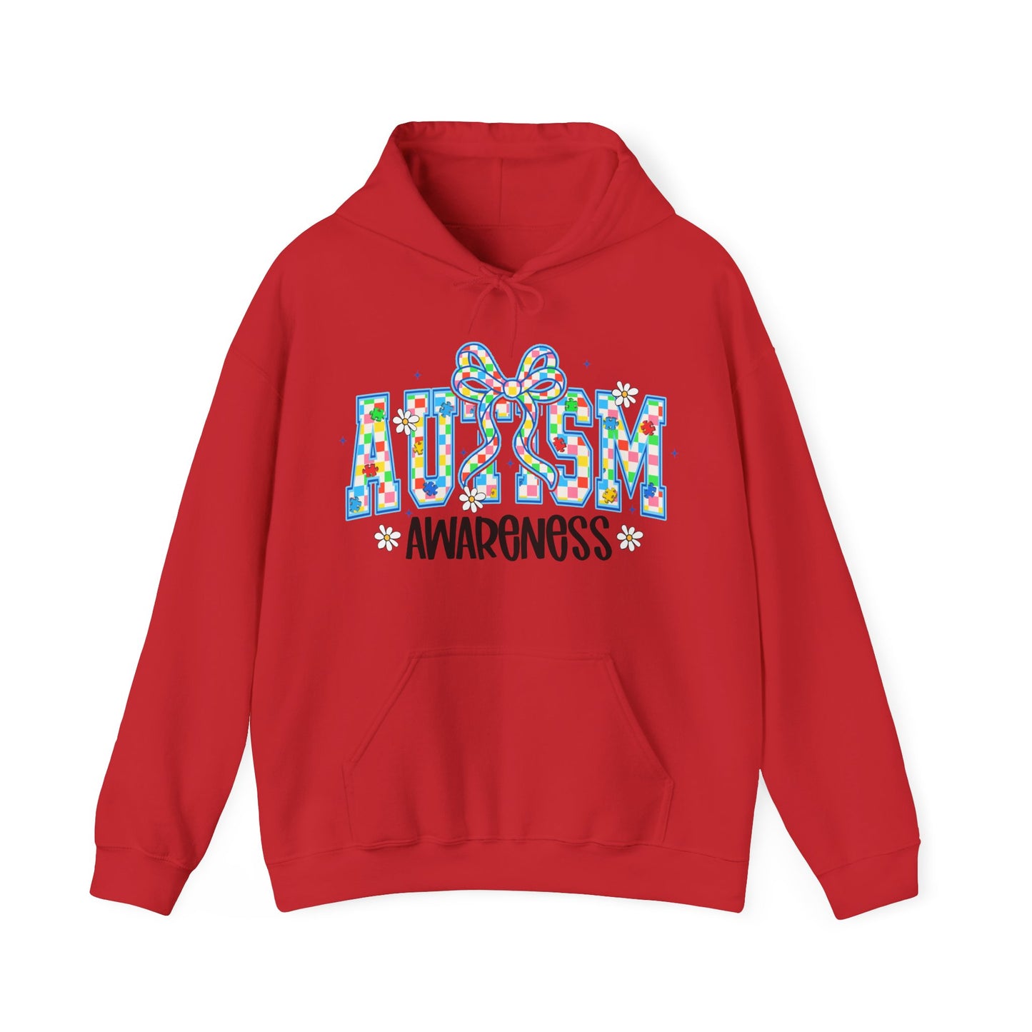 Autism Awareness Hoodie — Colorful Puzzle Ribbon Design