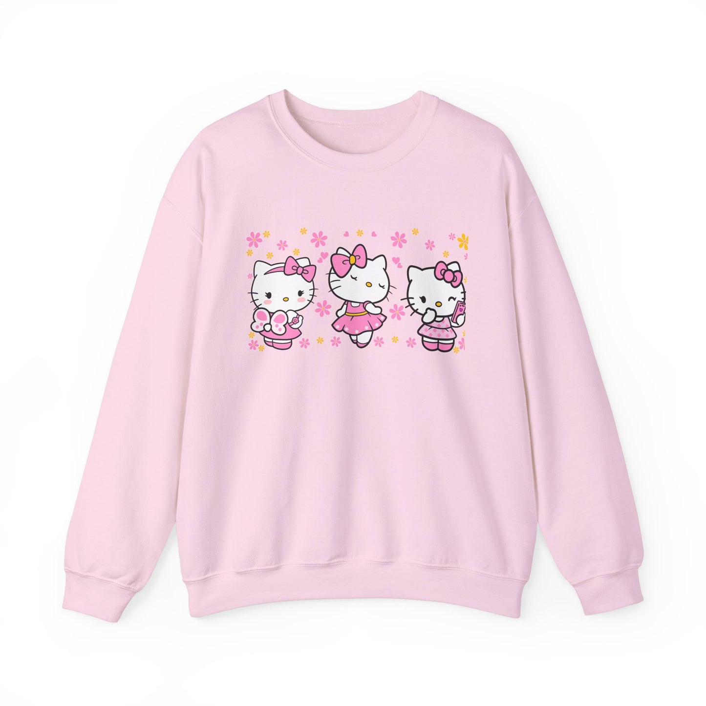 Kitty and flowers Crewneck Sweatshirt