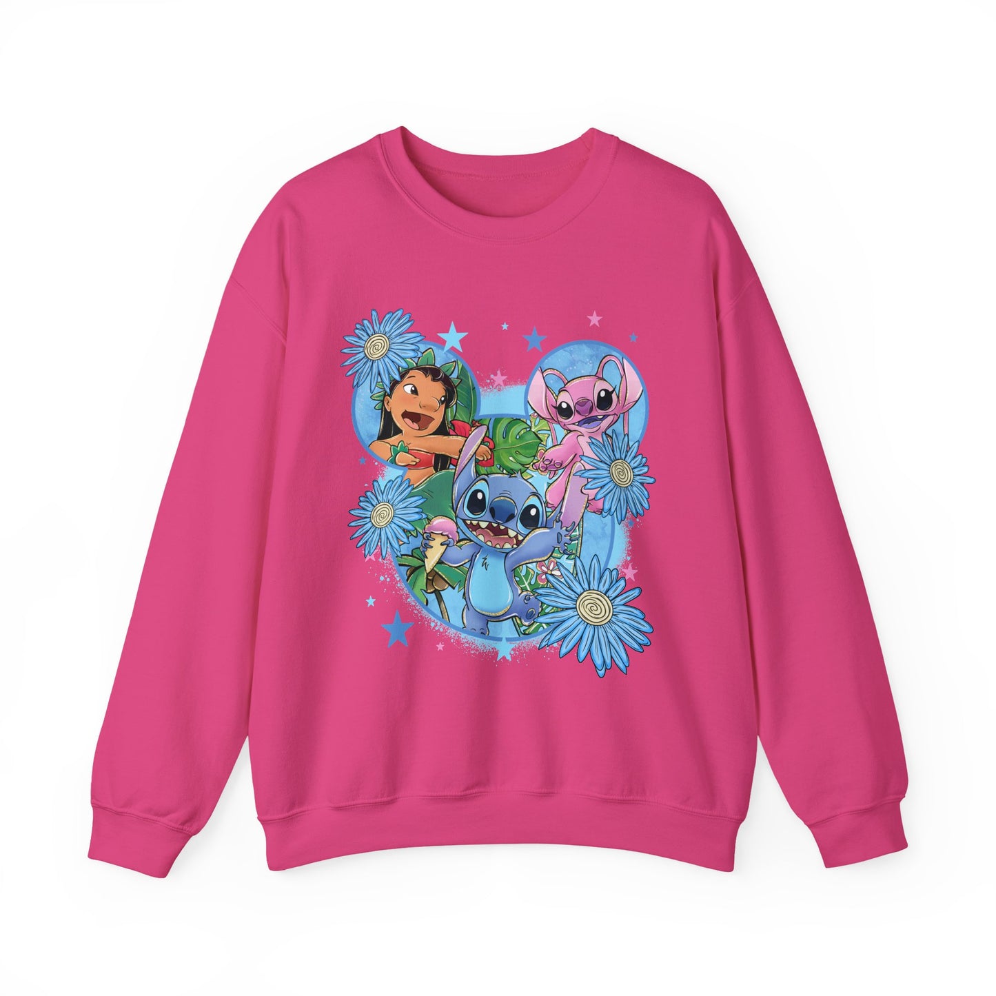 Blue monster floral crewneck