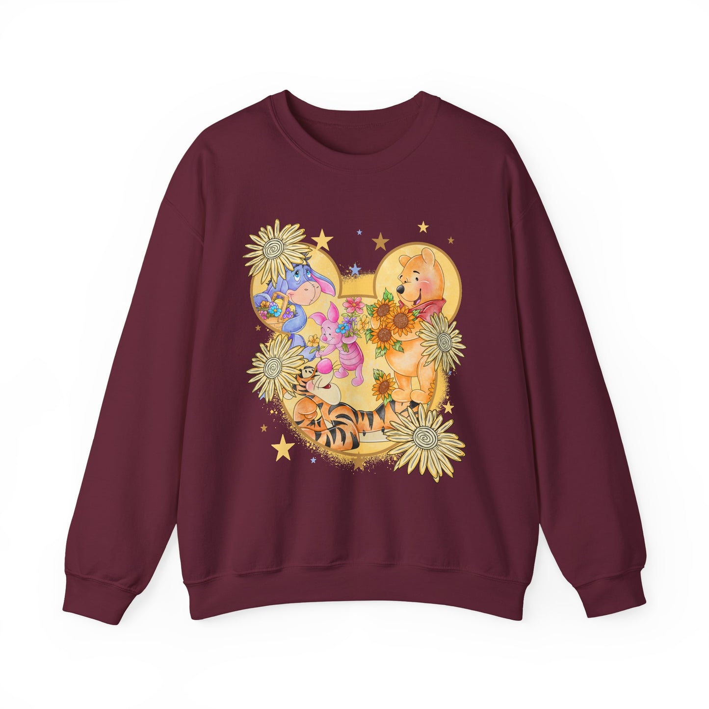 Warm Floral Bear Crewneck Sweatshirt,
