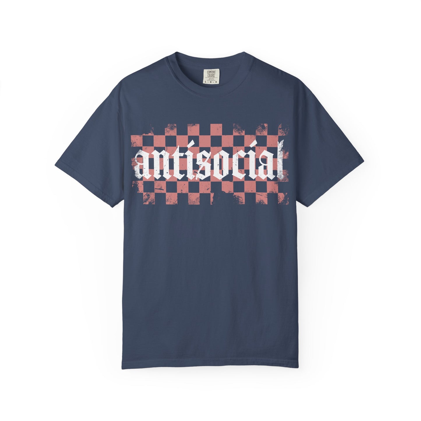 Antisocial Unisex Garment-Dyed T-Shirt | Trendy Graphic Tee, Gift for Introverts, Casual Wear, Street Style, Unique Fashion