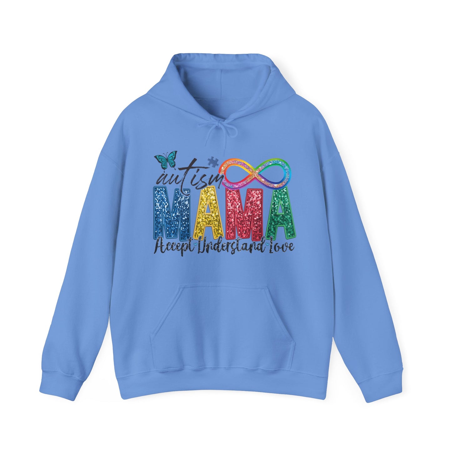 faux embroidery glitter autism mama Unisex Heavy Blend™ Hooded Sweatshirt