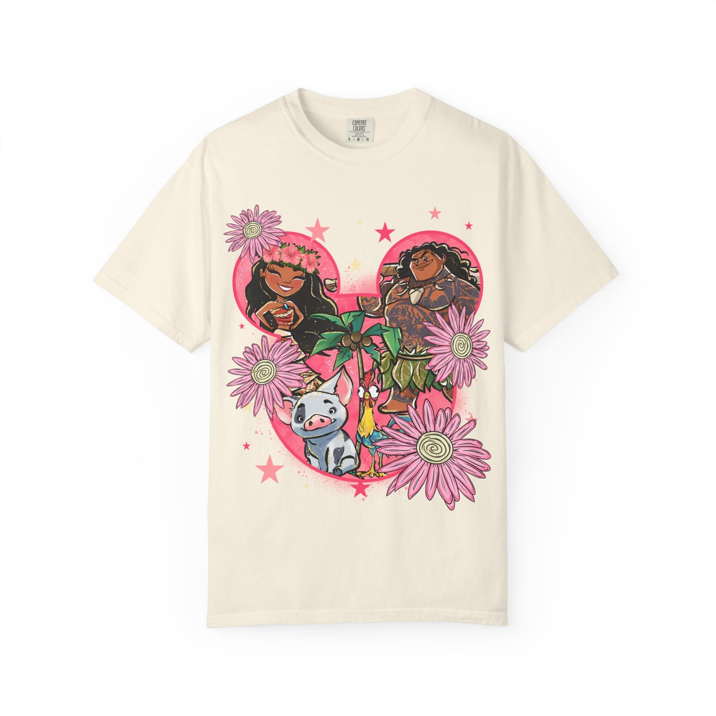 Moana Boho Floral Graphic Tee, Cute Summer Shirt