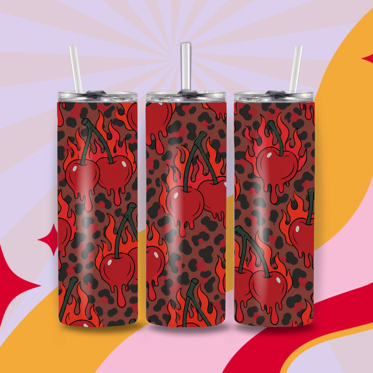Flame cherry 20oz tumbler