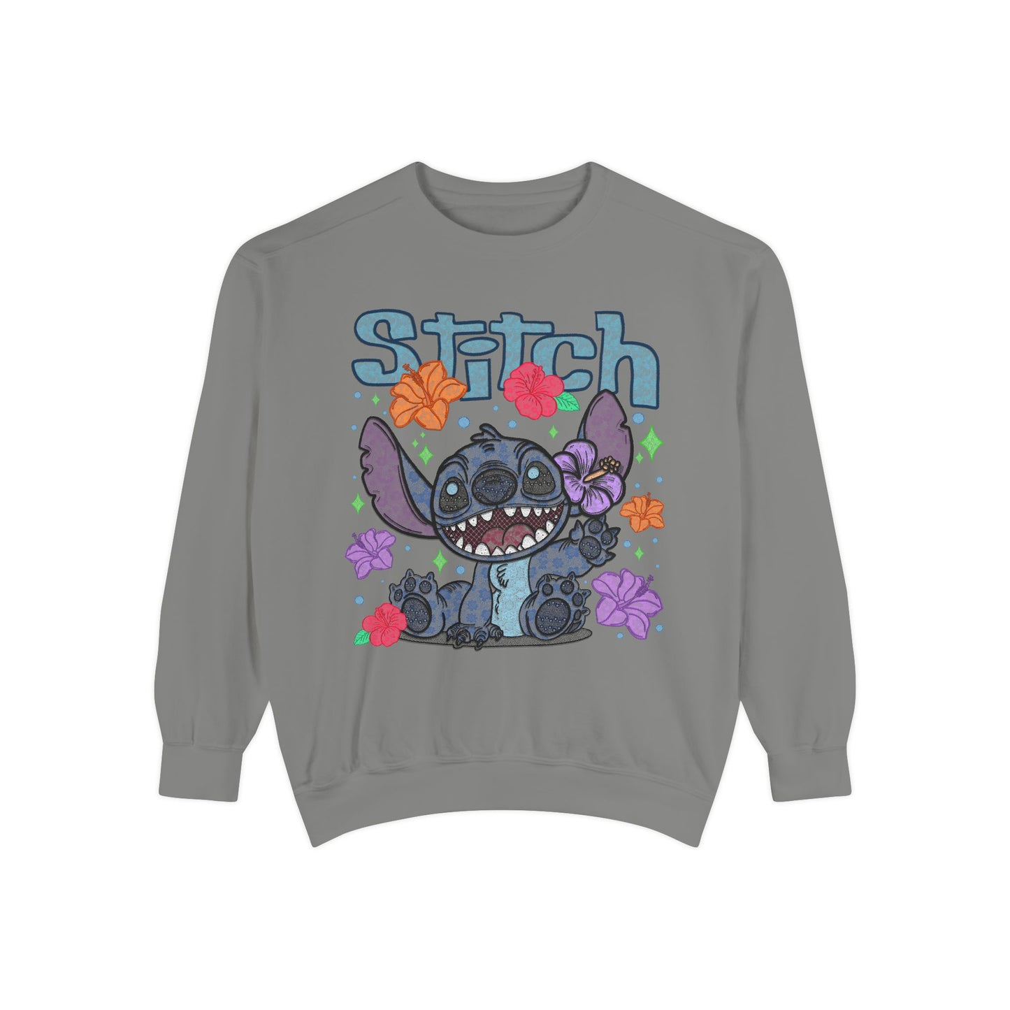 Stitch lace floral Graphic Sweatshirt
