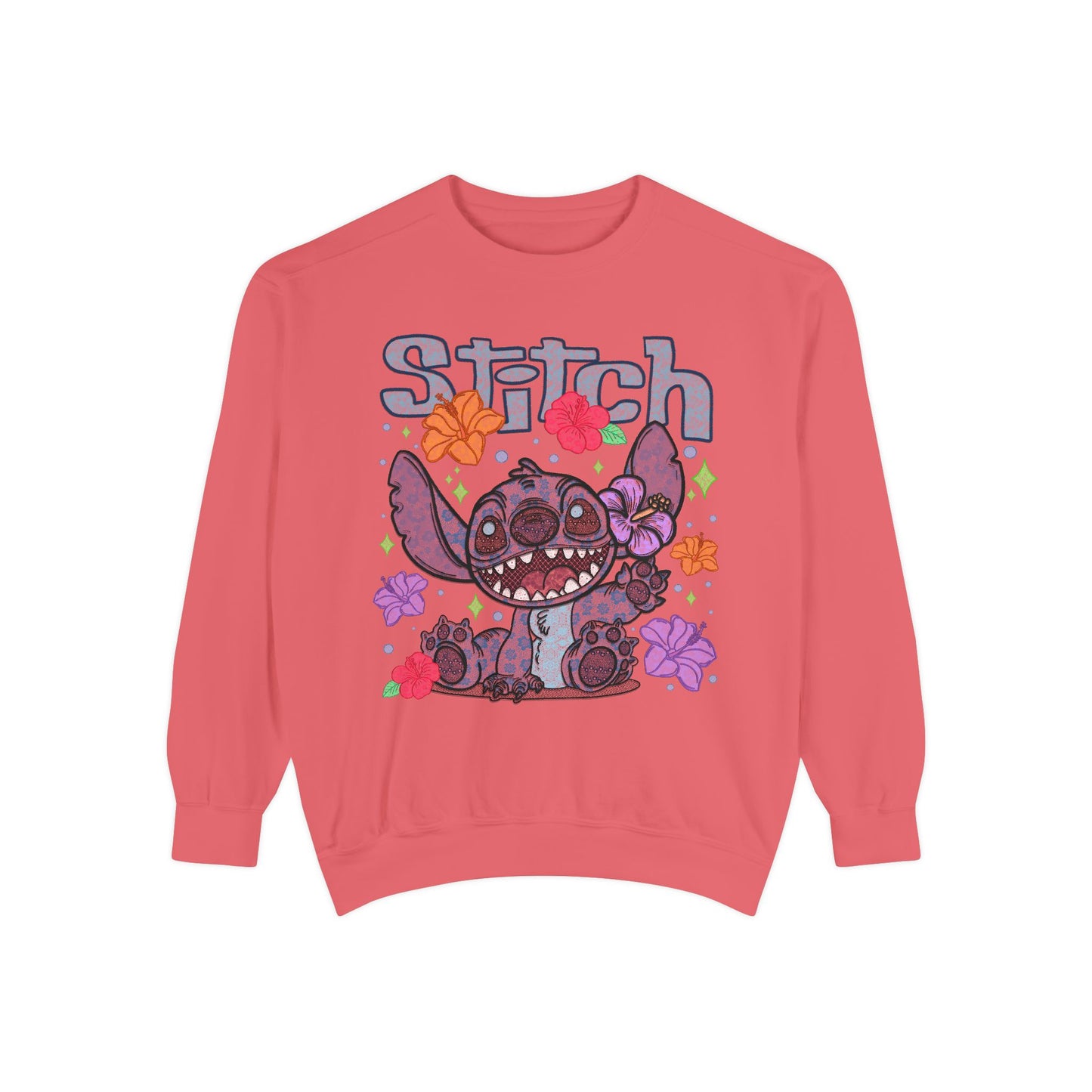 Stitch lace floral Graphic Sweatshirt