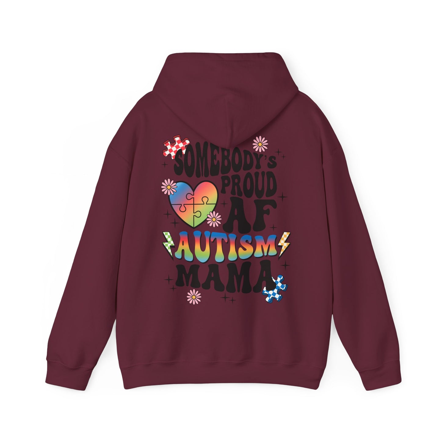 somebodys proud autism mama Unisex Heavy Blend™ Hooded Sweatshirt