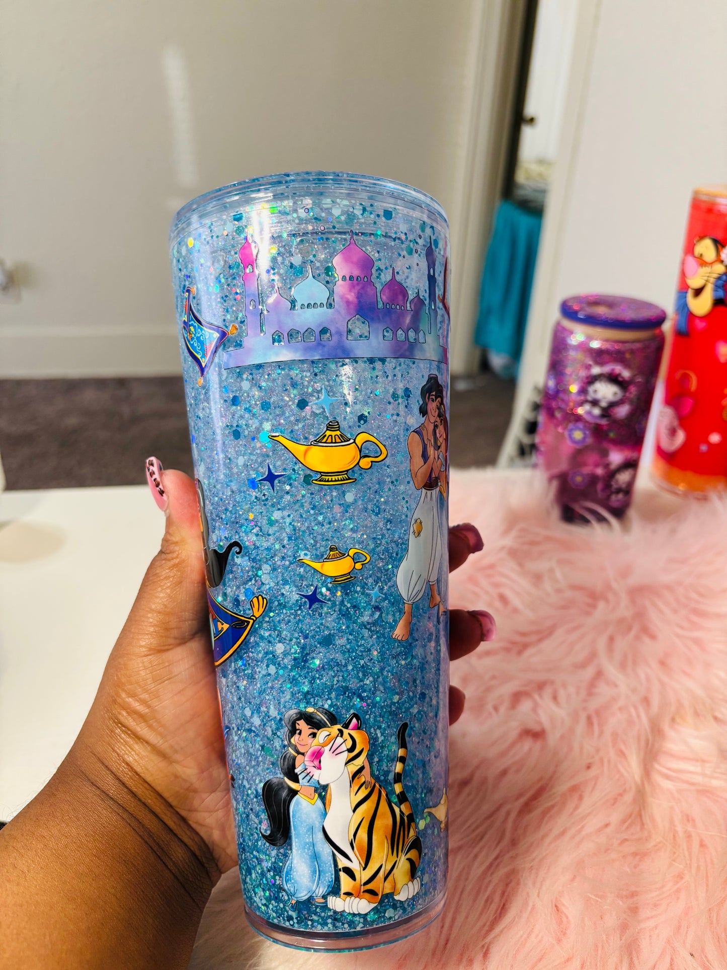 Jasmine and Aladdin 24oz acrylic tumbler