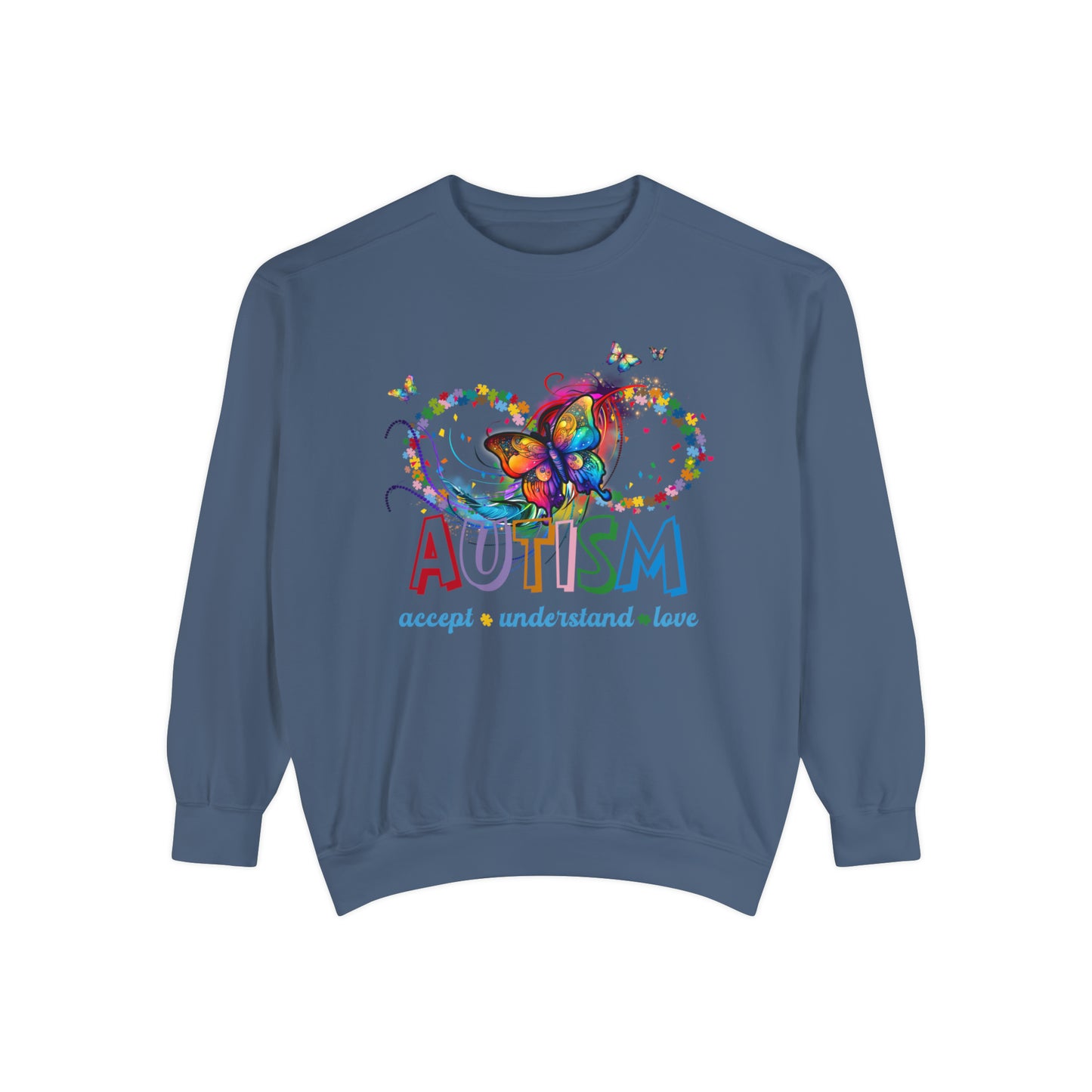 accept understand & love Unisex Garment-Dyed Sweatshirt