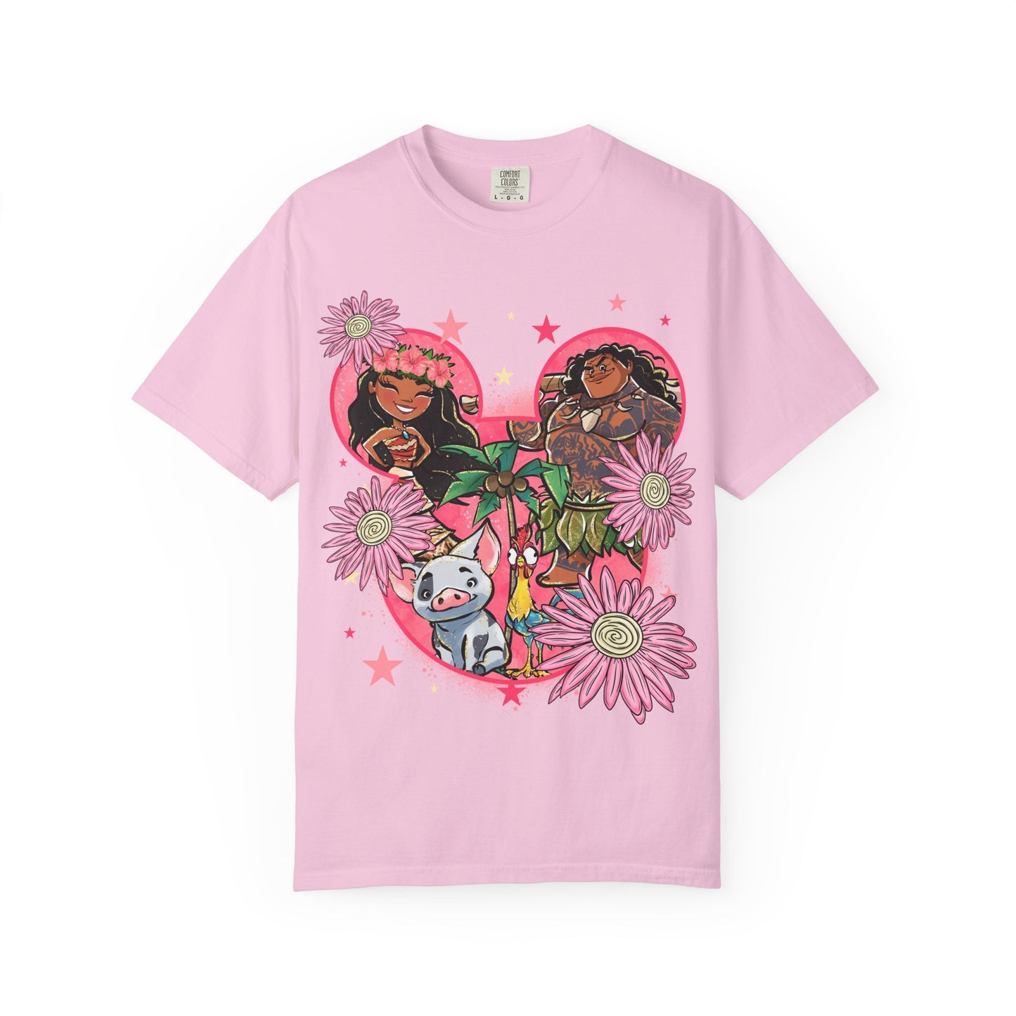 Moana Boho Floral Graphic Tee, Cute Summer Shirt
